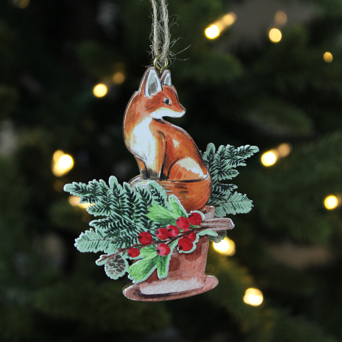 Wood Animals in Pot/Watering Can Decoration