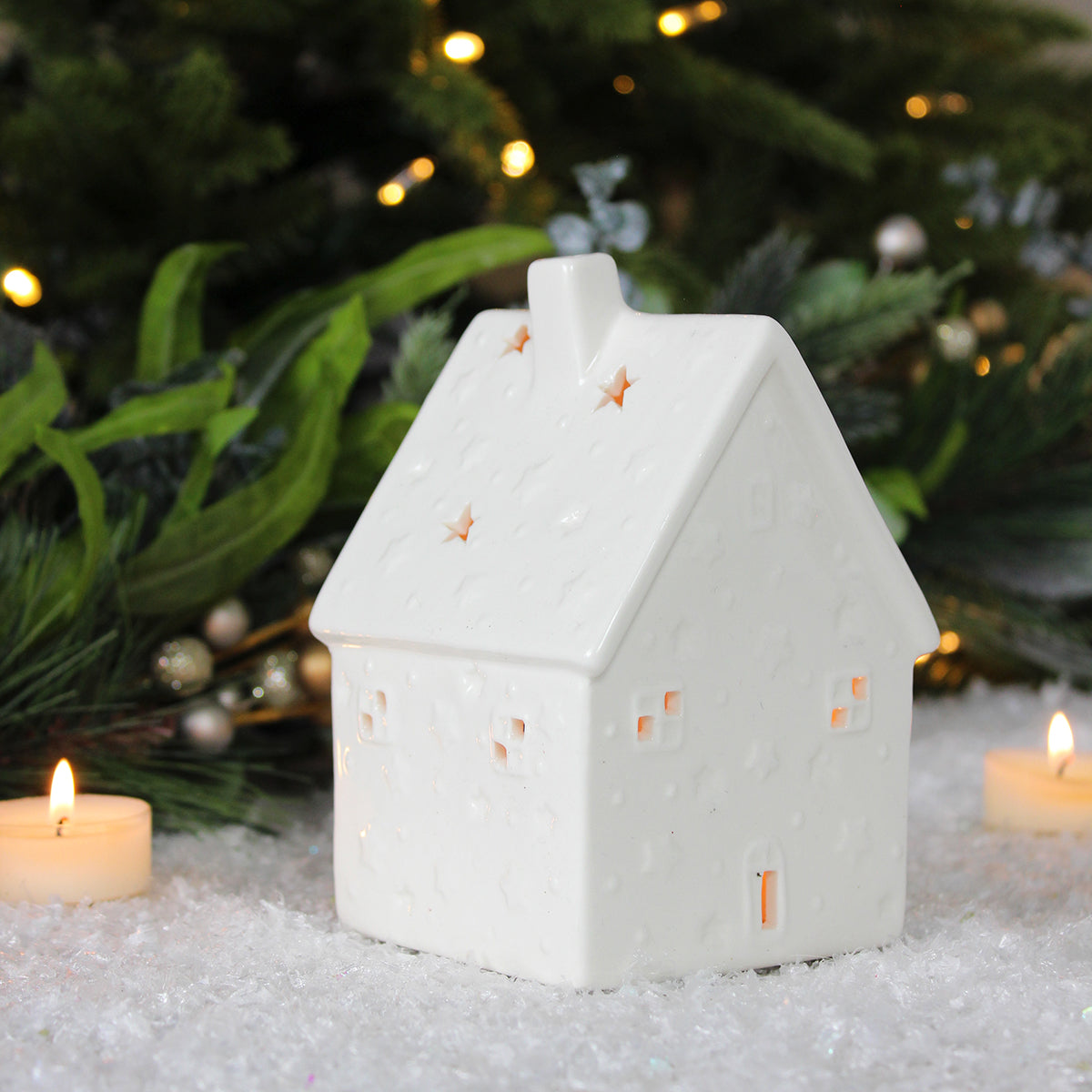 Porcelain House Candle Holder
