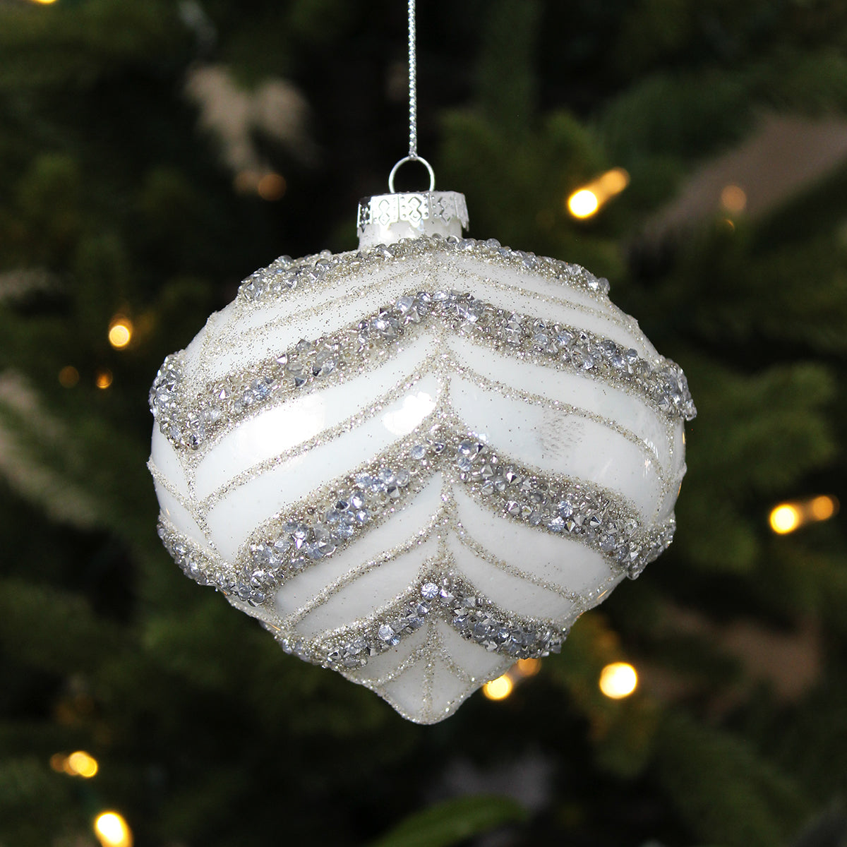 White Onion Beaded Bauble