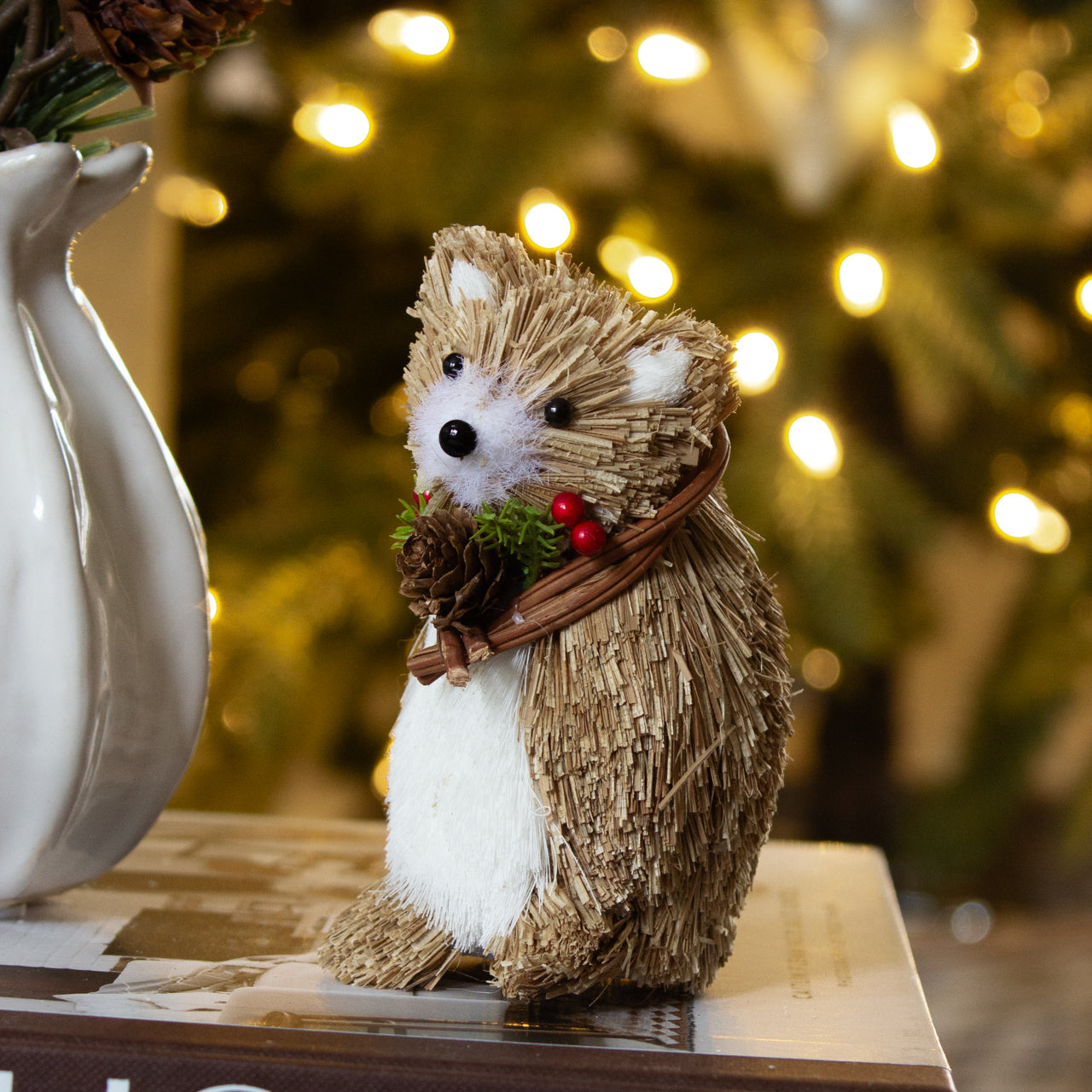 Bristle Bear with Fir & Berry Decoration
