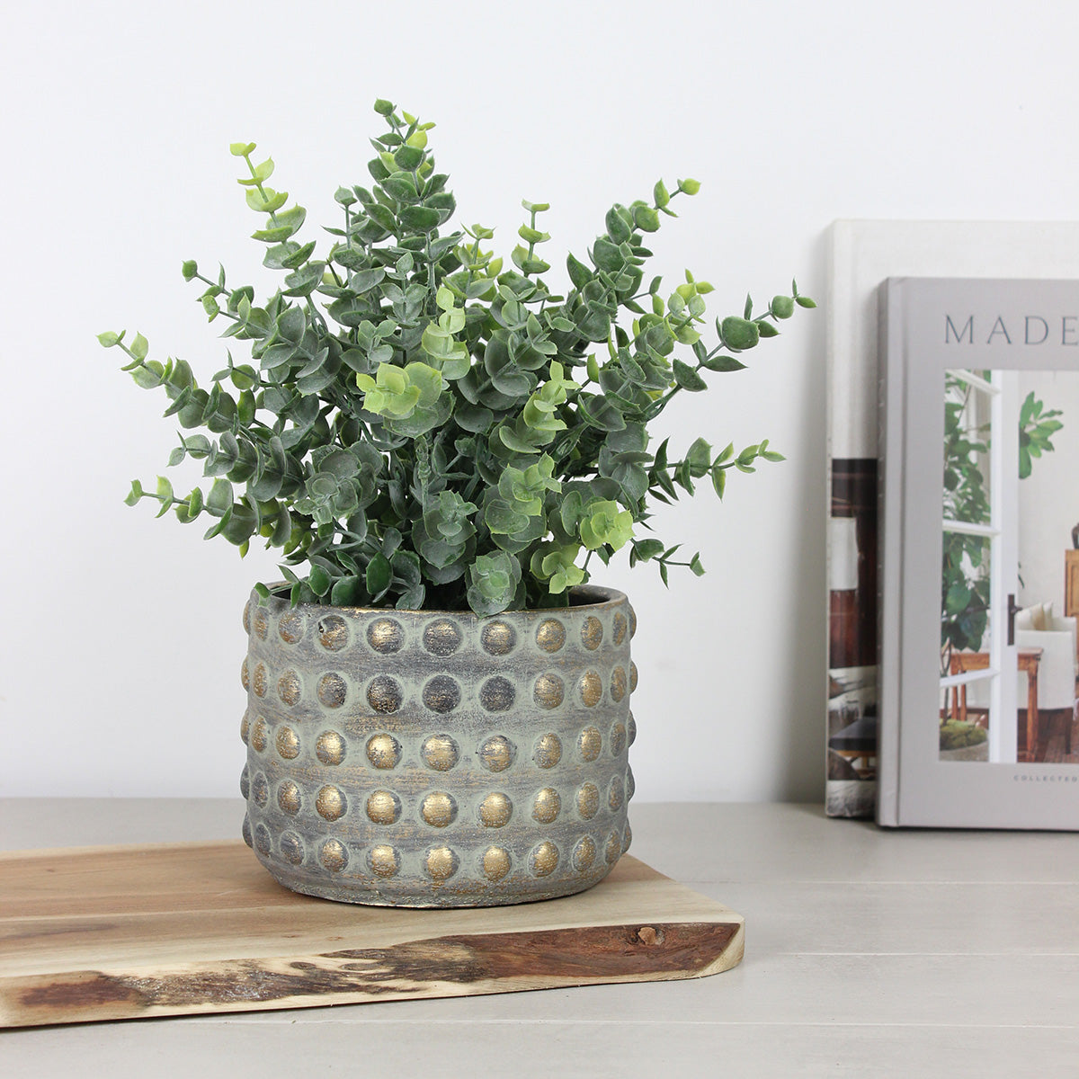 Medium Patina Dots Plant Pot