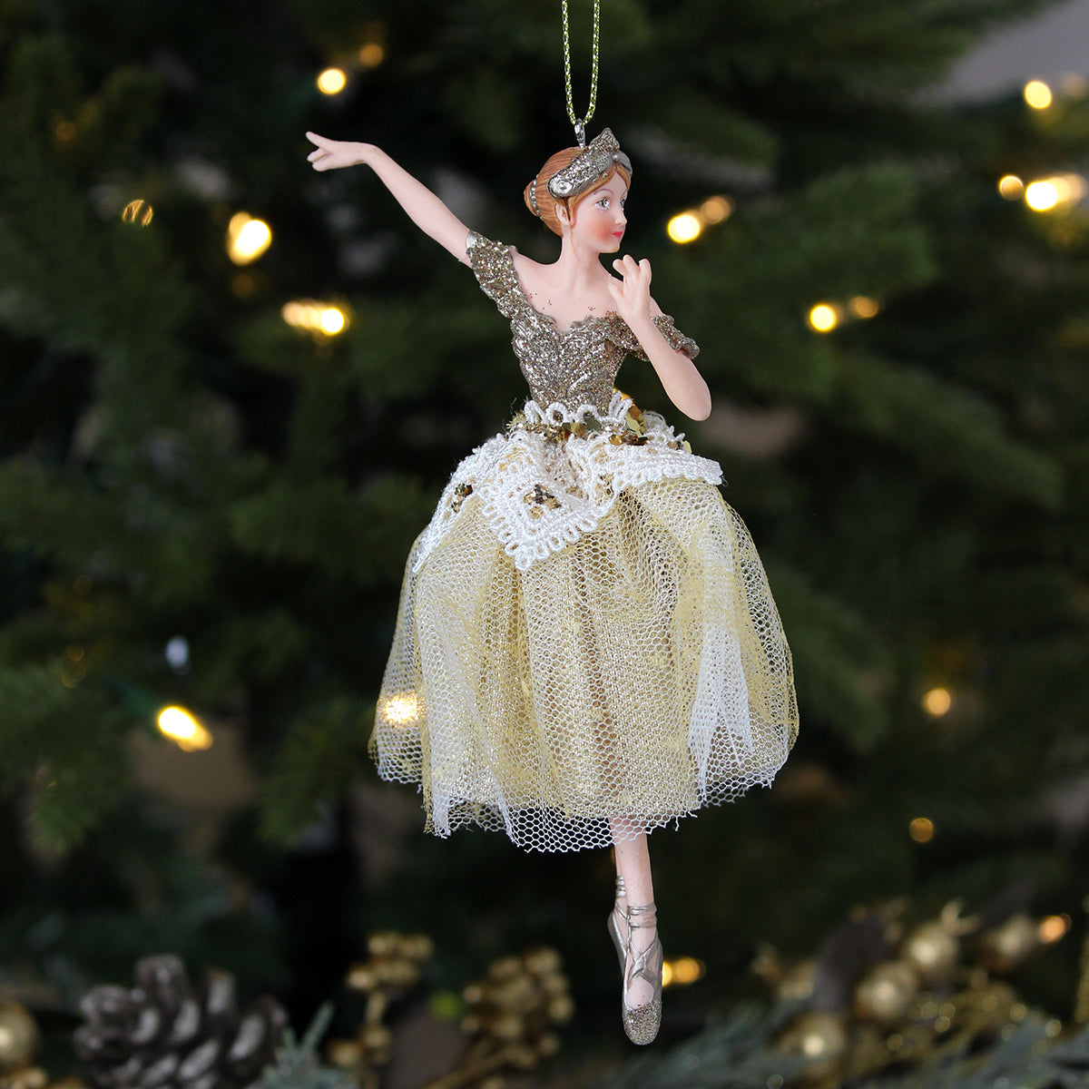 Gold Ballerina Resin Decoration