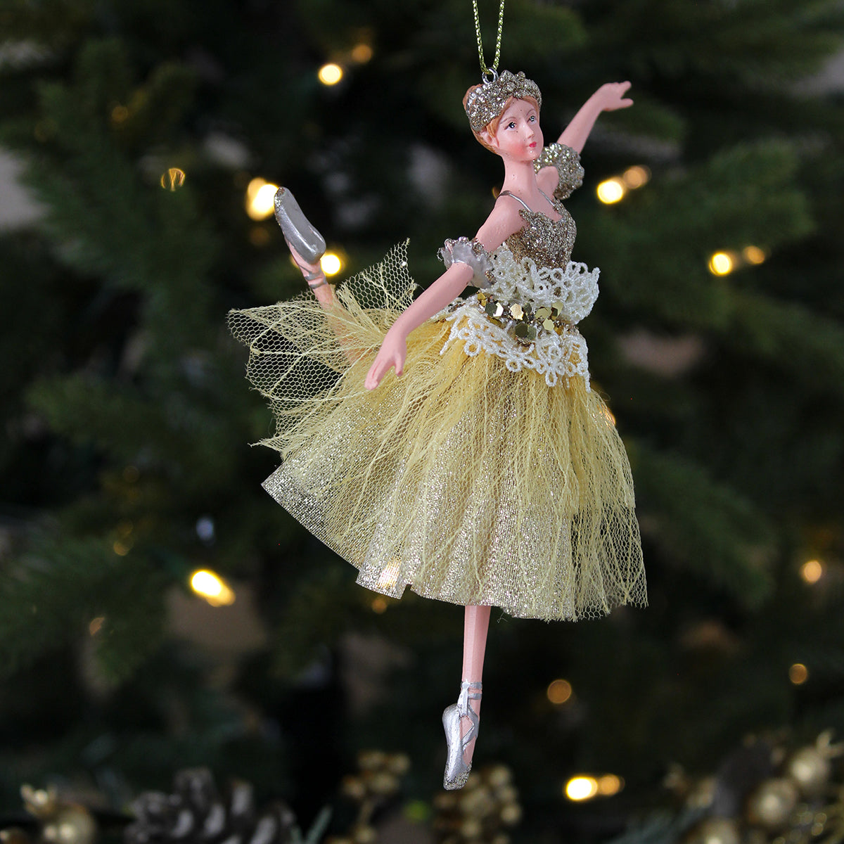 Gold Ballerina Resin Decoration