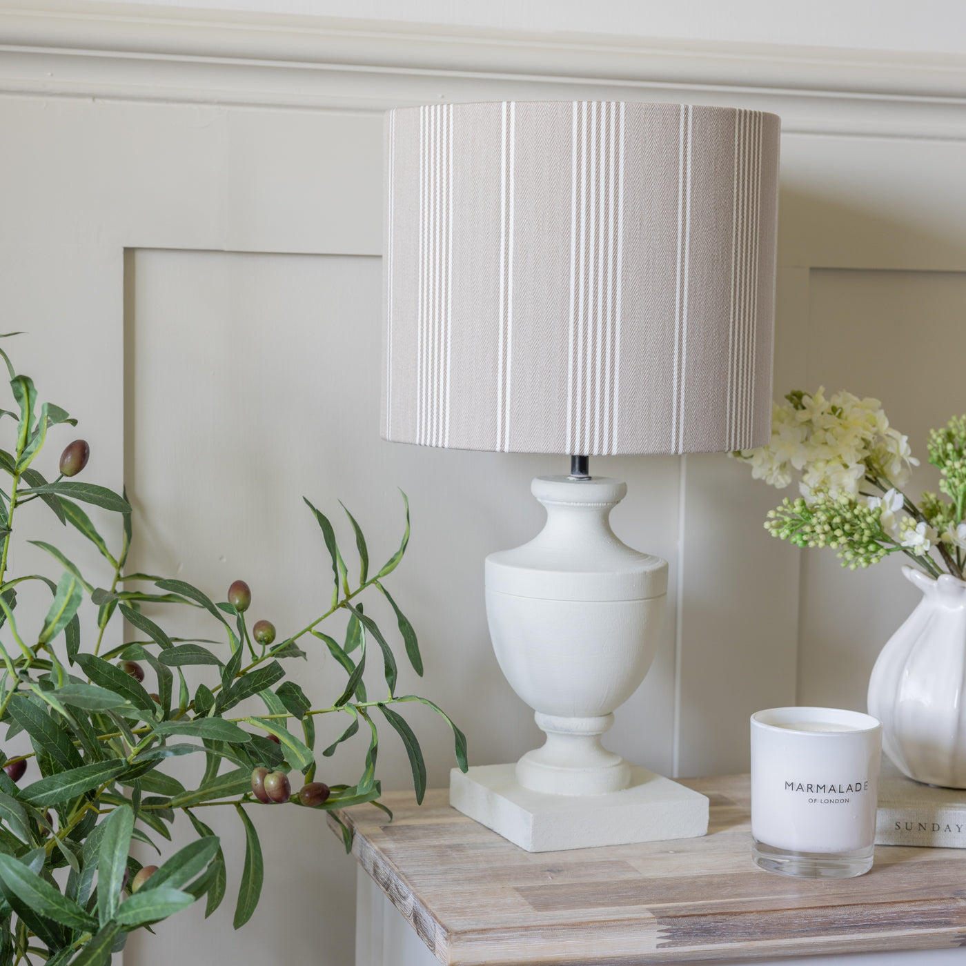 Brodsworth Linen Beige Stripe Lampshade