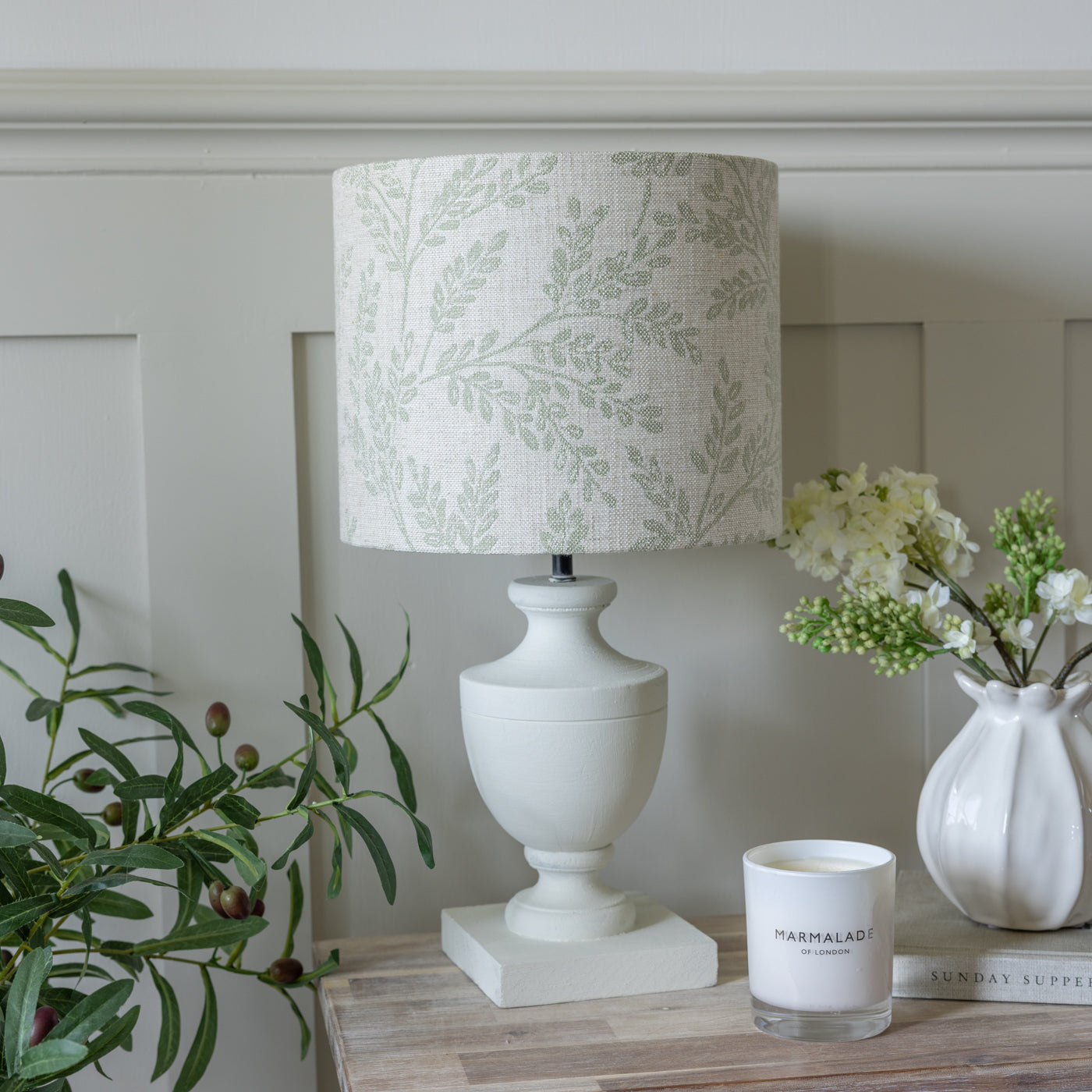 Ferndown Sage Drum Lampshade