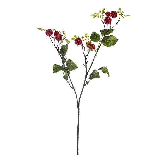 Mullberry Fruit  65cm Leafy Branch Spray