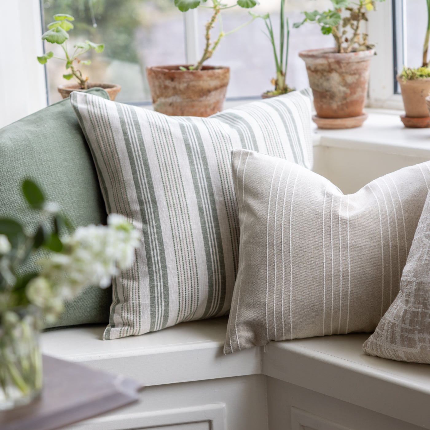 Cape Sand Neutral Stripe Rectangle Cushion