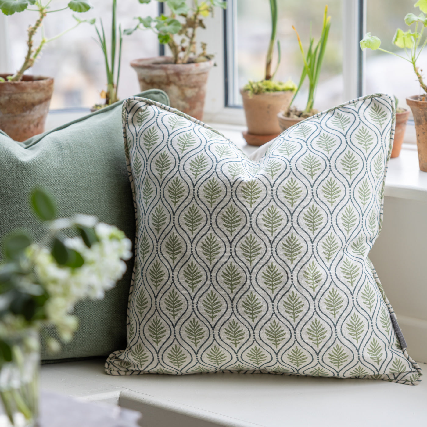 Calvia Olive Square Cushion