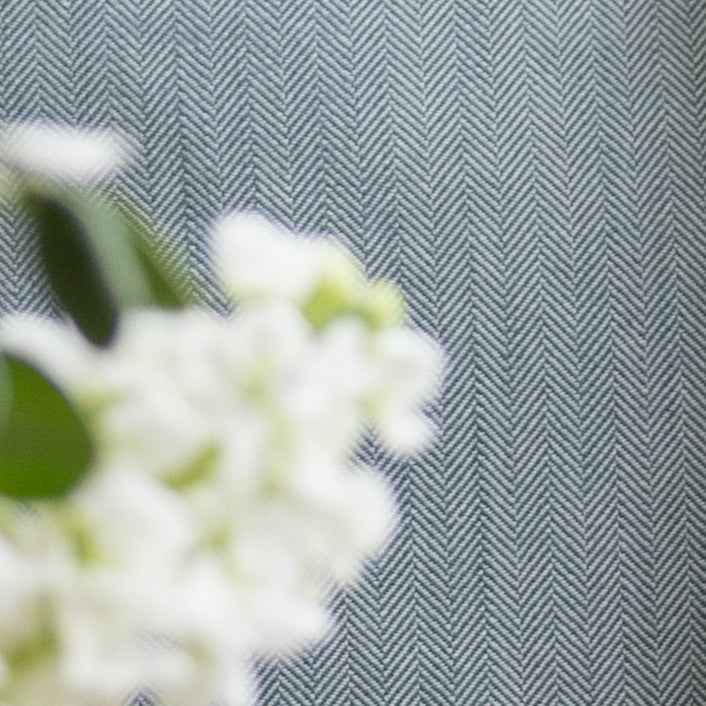 Eltham Adriatic Blue Herringbone Cushion