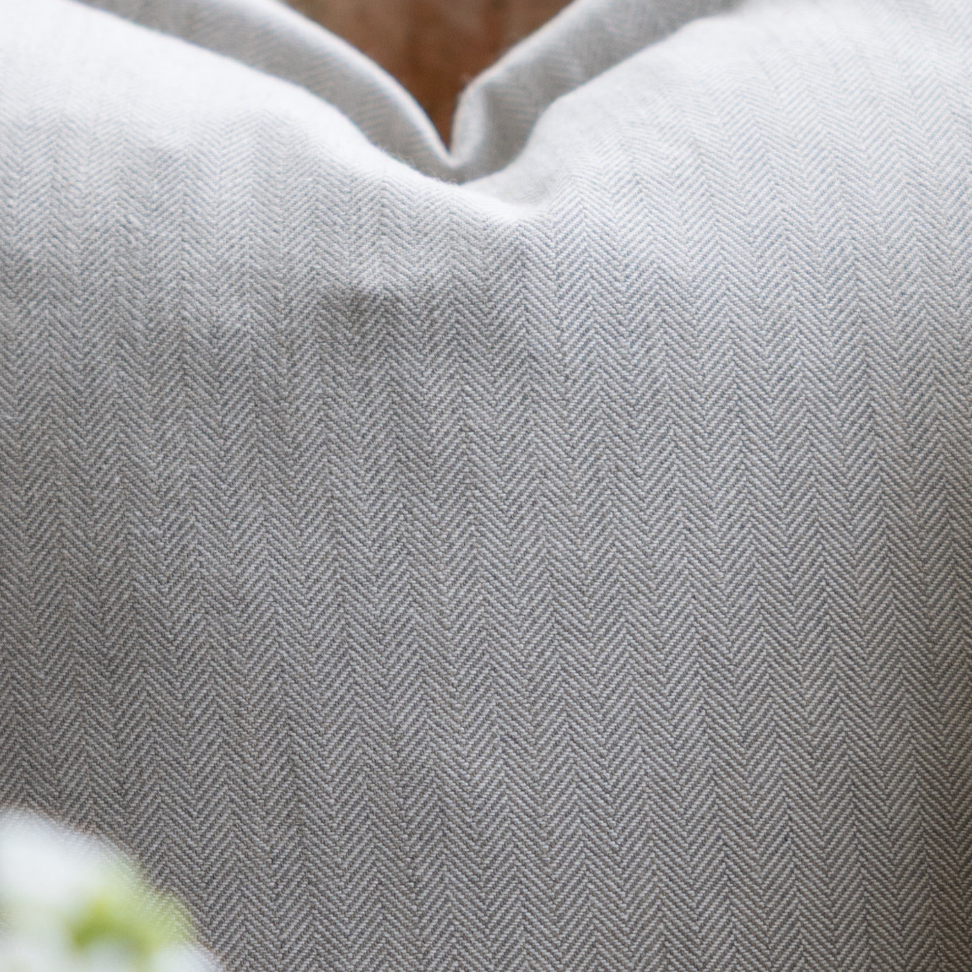 Eltham Linen Beige Herringbone Cushion