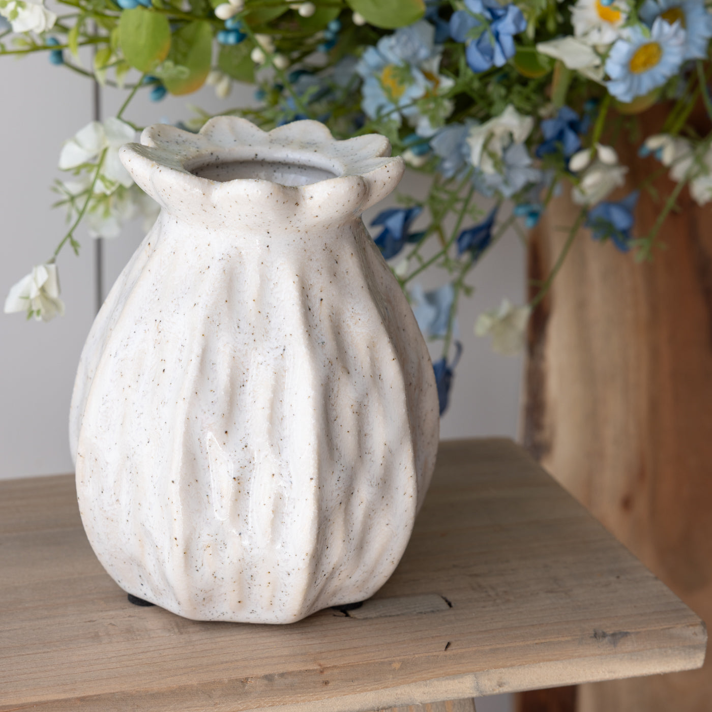 Poppy Seed Small Ceramic Textured Vase