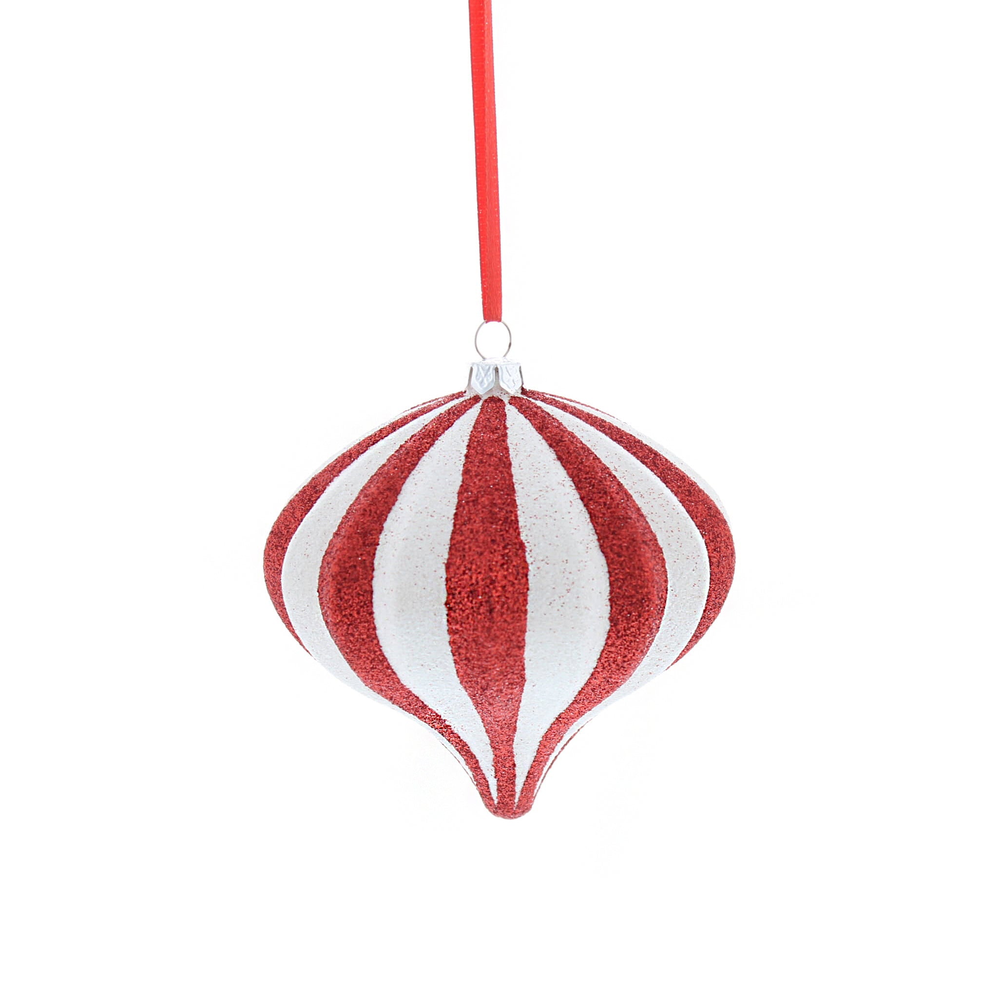 Hanging Red/White Glitter Stripped Onion