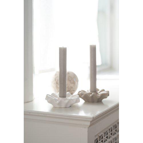 Evelina White Candle Holder