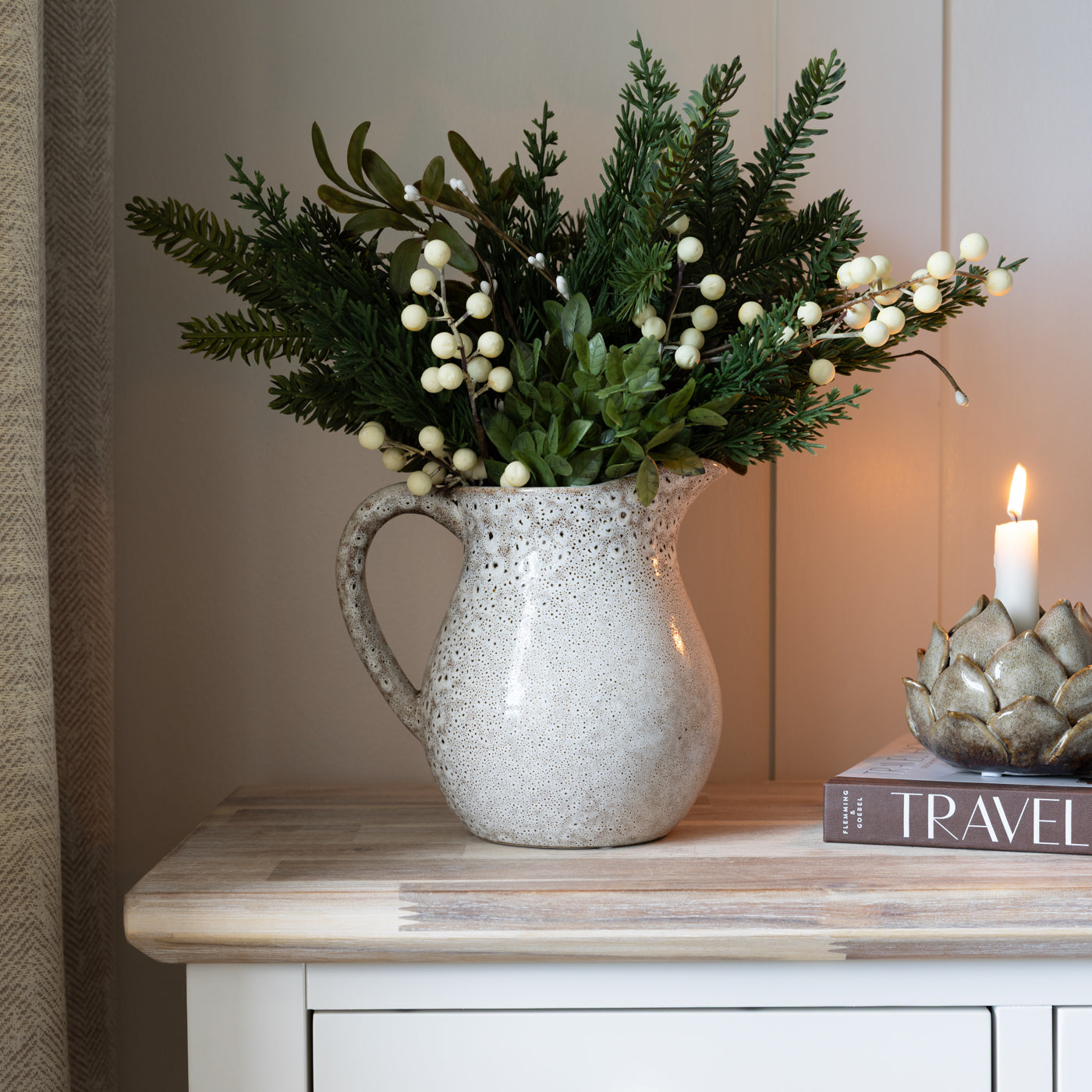 Speckled Brown Stoneware Jug