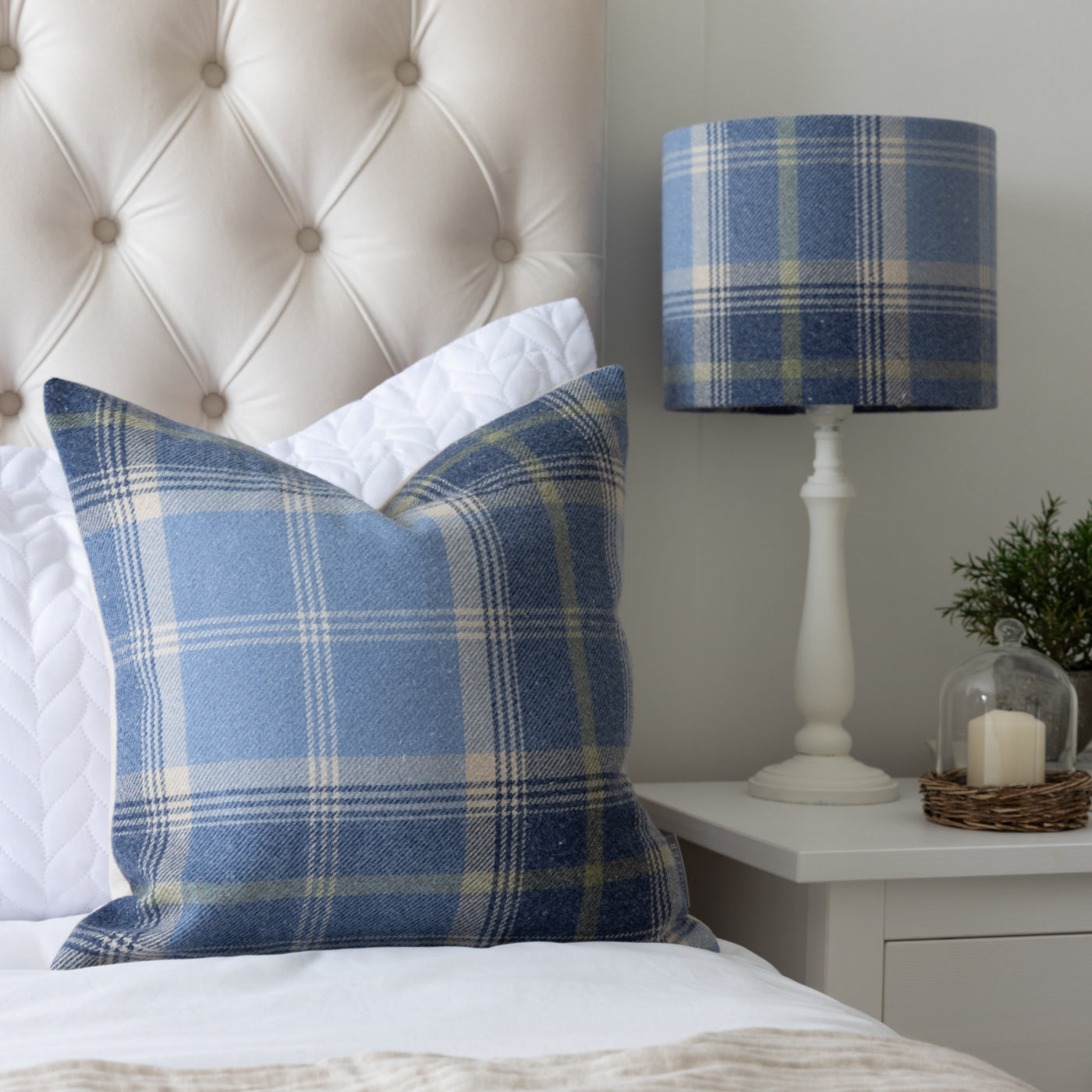 Balmoral Cornflower Blue Drum Lampshade