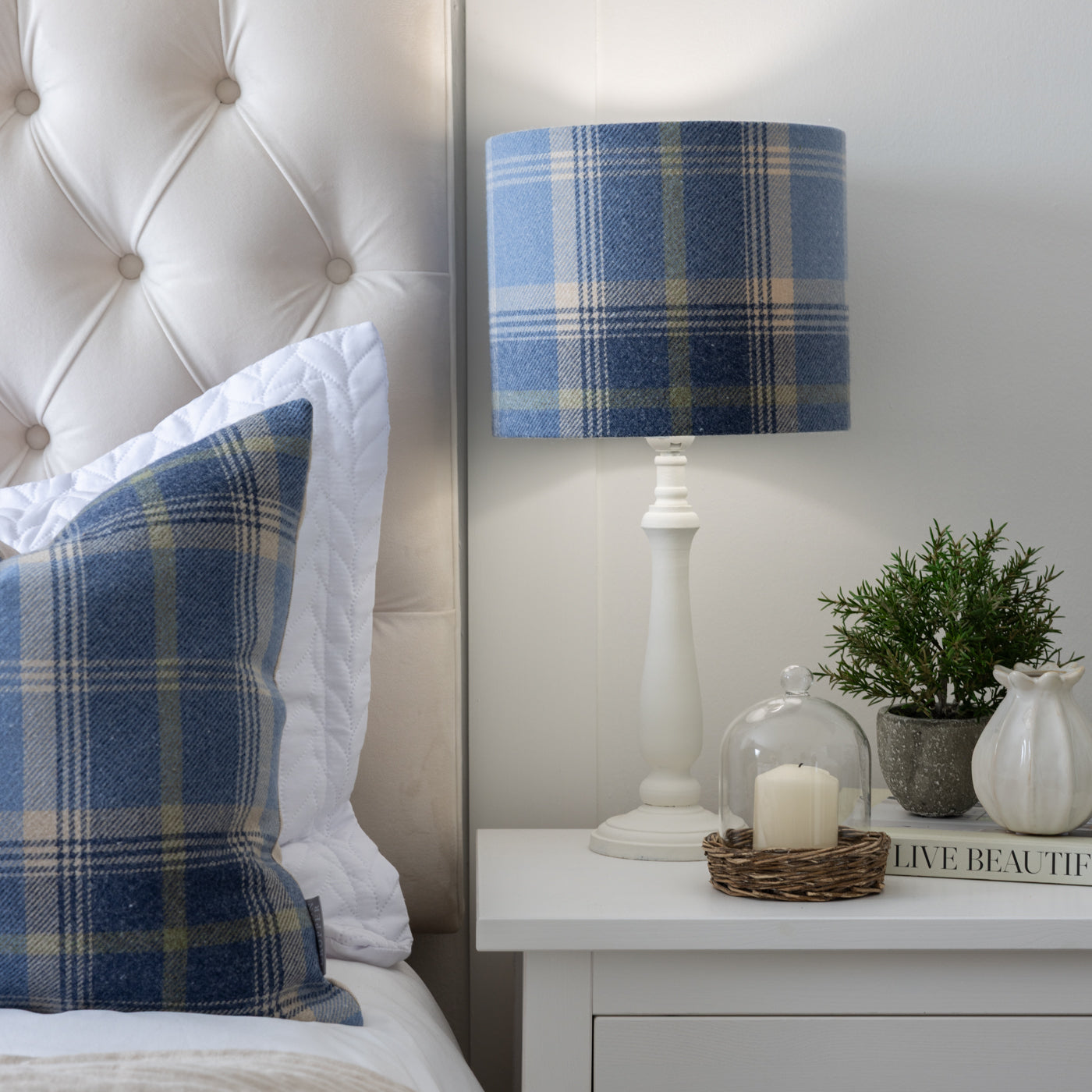 Balmoral Cornflower Blue Drum Lampshade