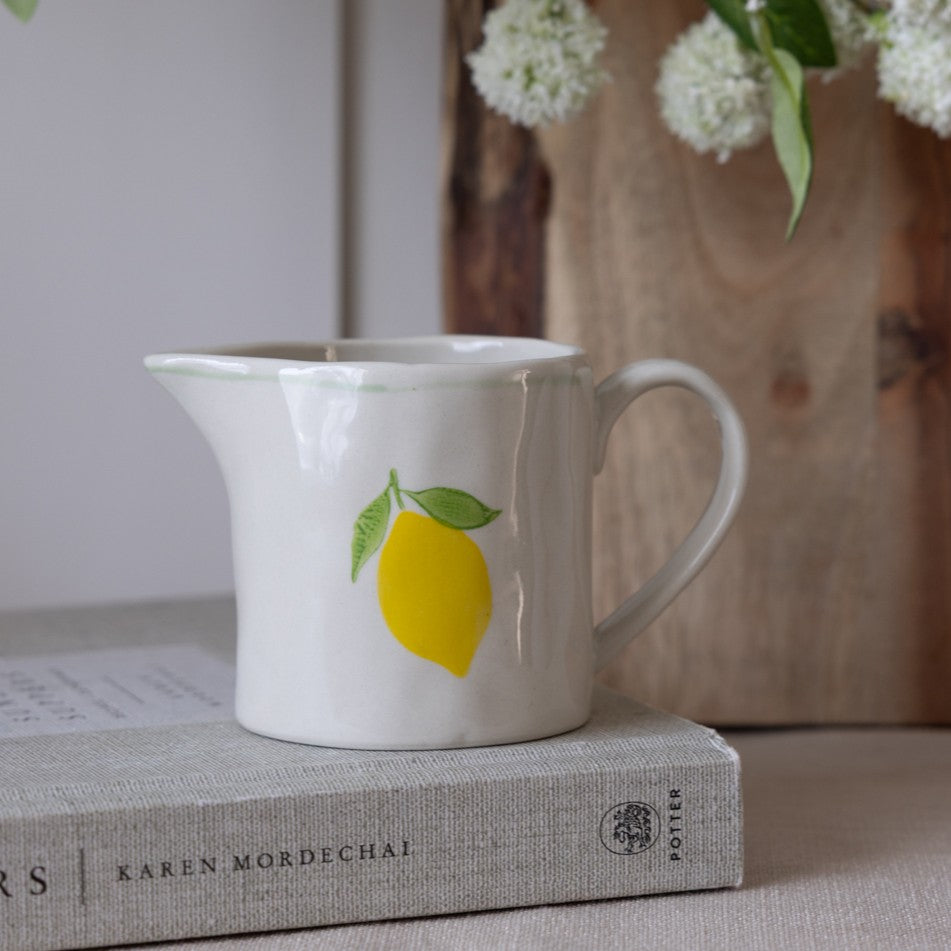 Lemon Handpainted Stoneware Mini Jug