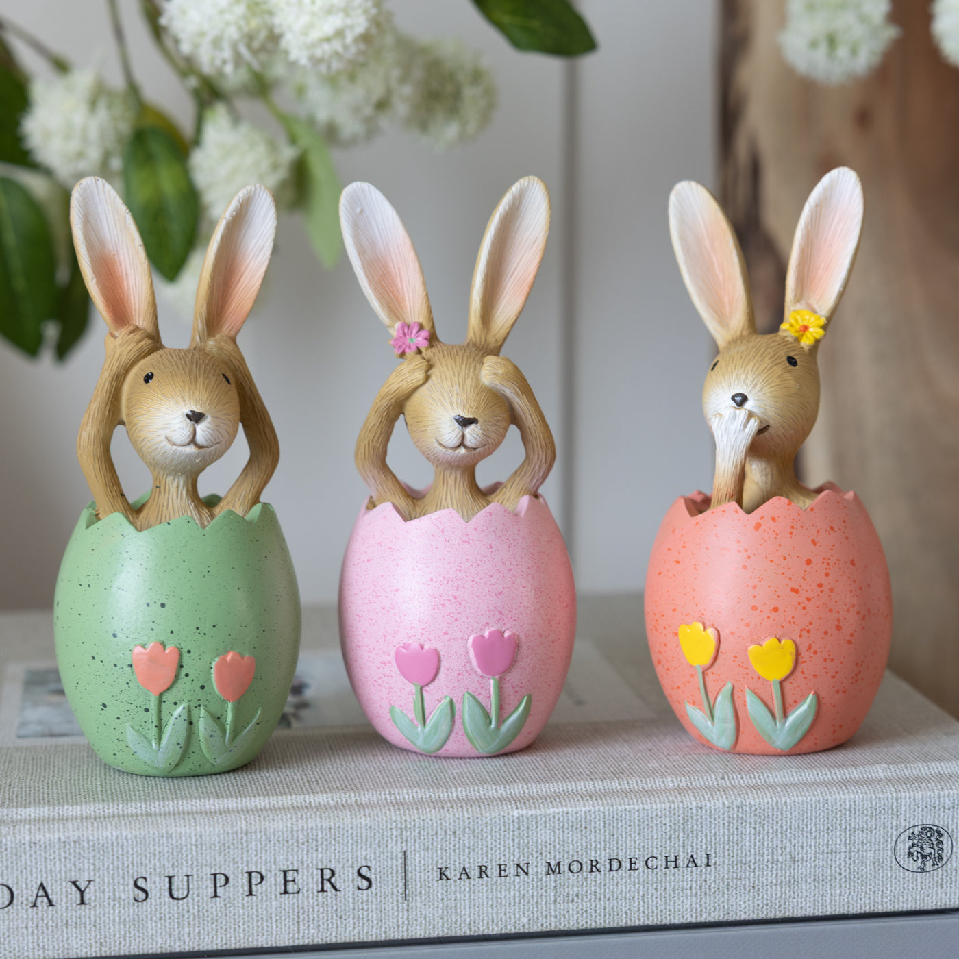 Hear No, See No, Speak No - Set Of 3 Bunny Ornaments