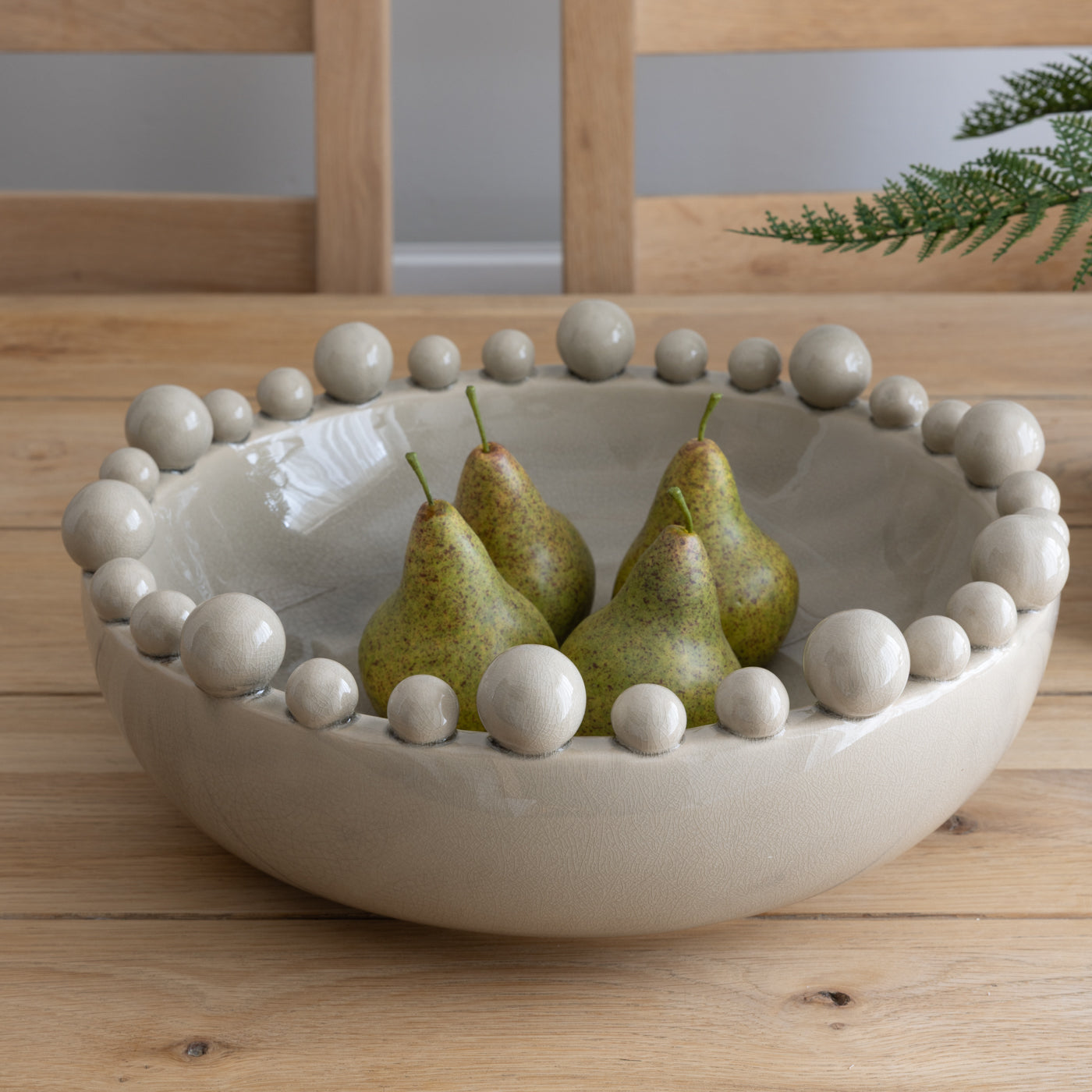 Bobble Edged Beige Decorative Bowl