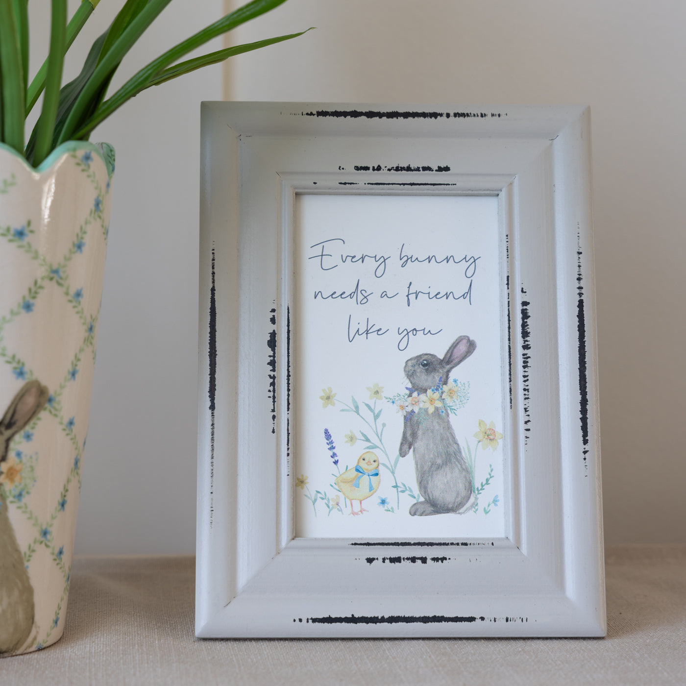 'Every Bunny Needs A Friend Like You' Framed Wood Easel Plaque