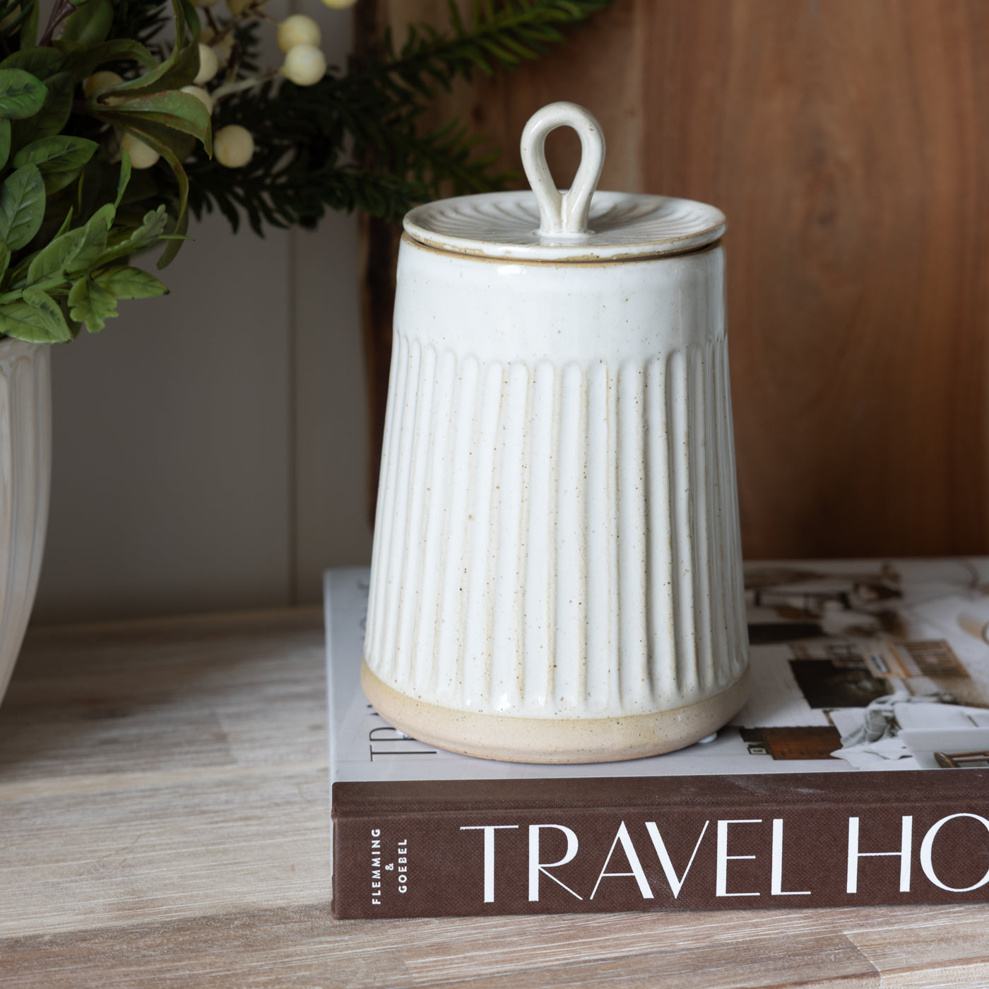 White Lidded Decorative Jar