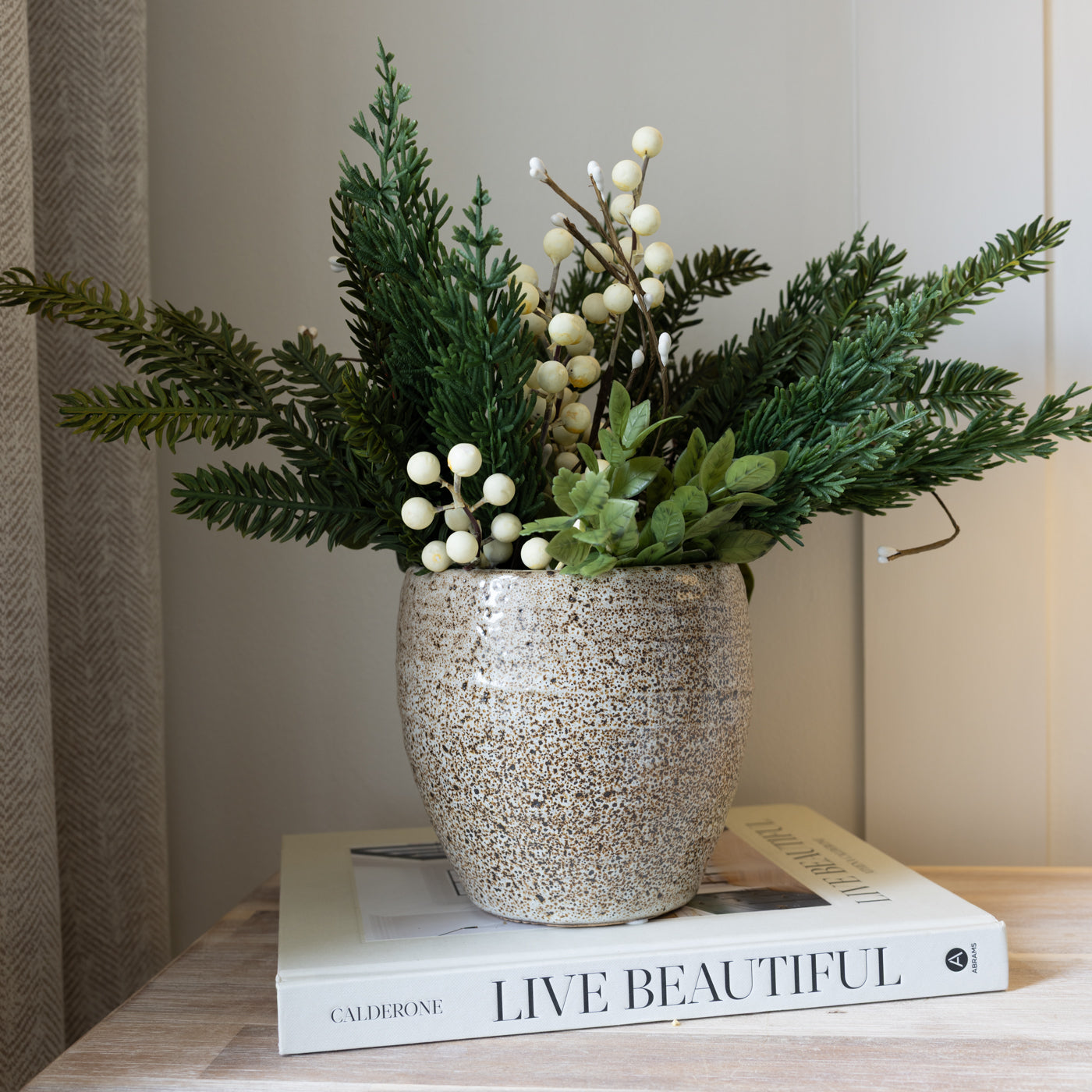 Kornelia Brown Stoneware Planter