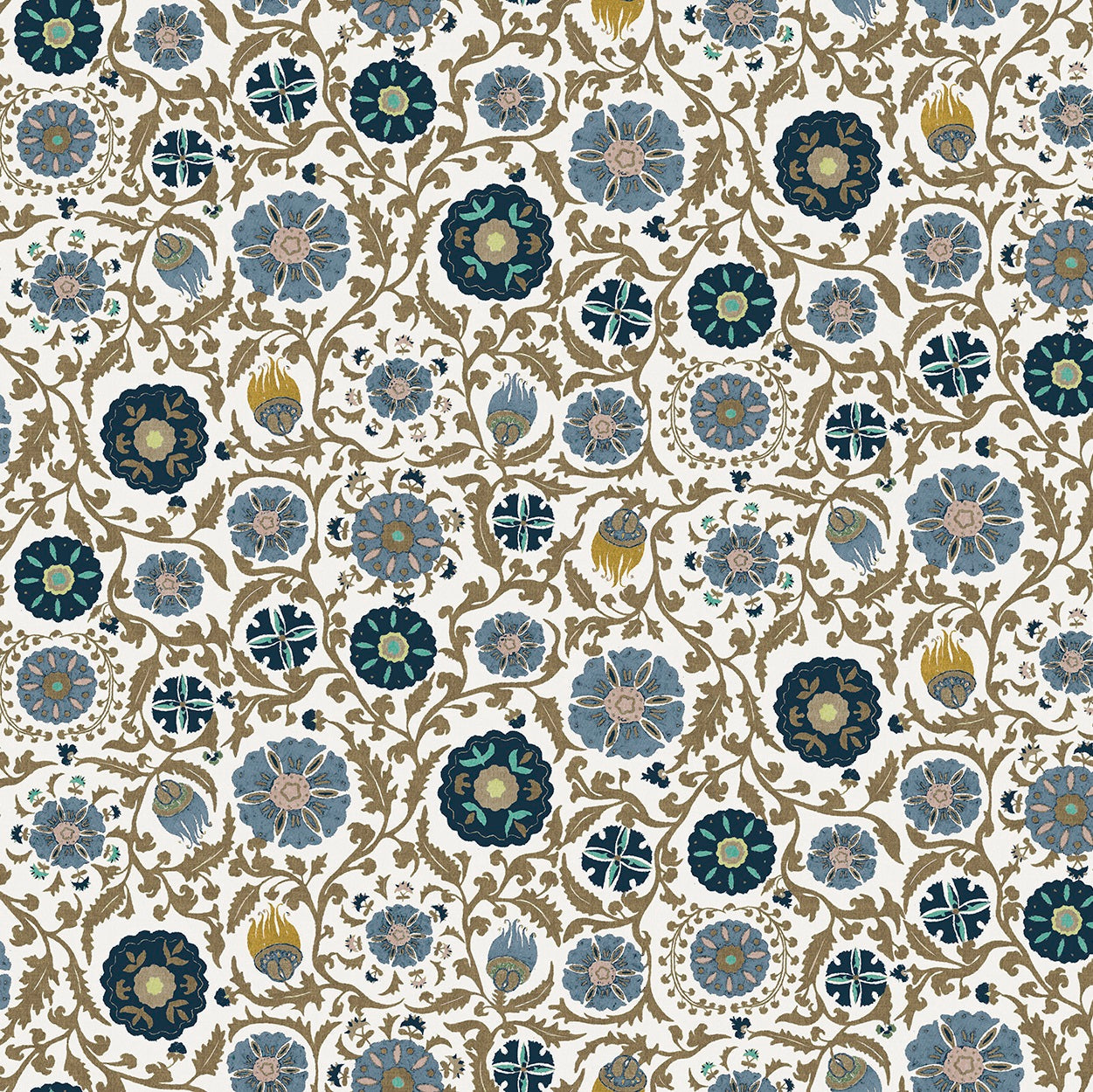 Rosemoor Blue Curtains