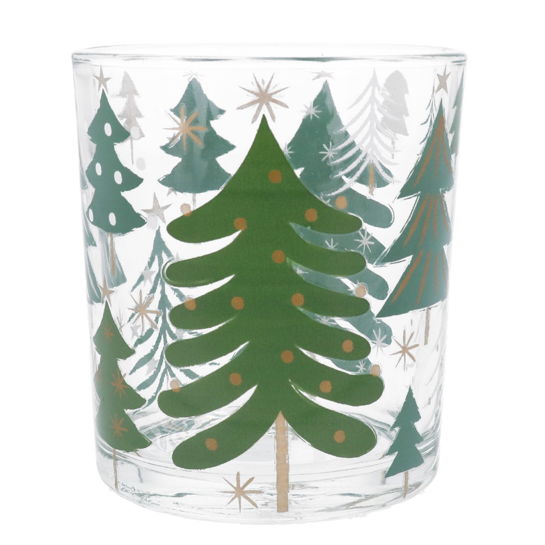 Glass Night Light Pot with Trees