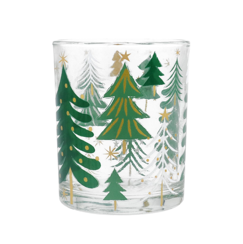 Clear Glass Night Light Pot with Trees