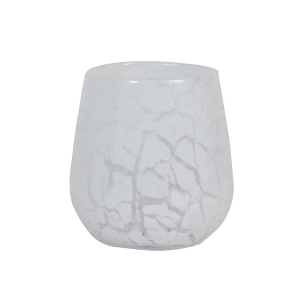 Sylas White Glass Tealight Holder