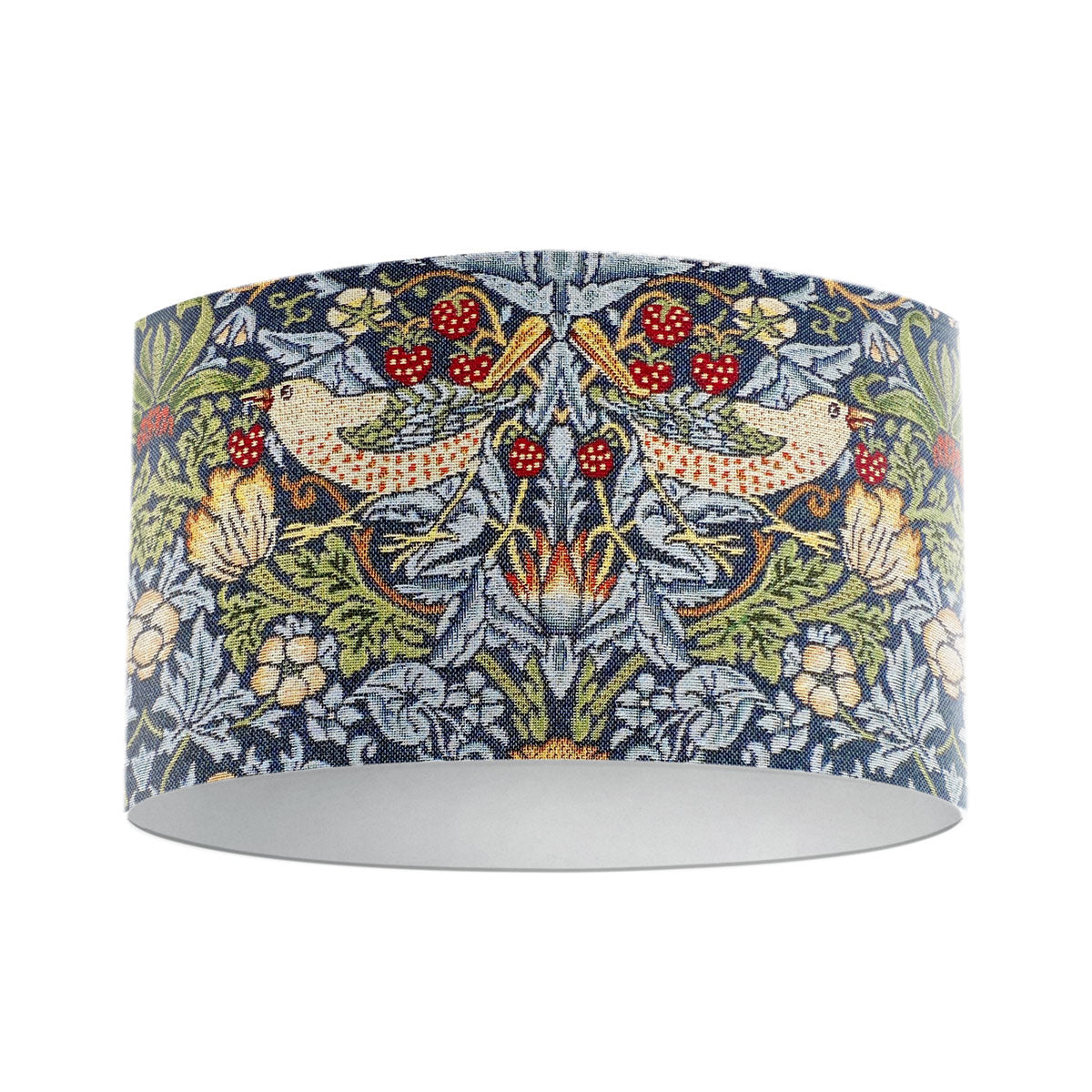 William Morris Tapestry Strawberry Thief Blue Drum Lampshade