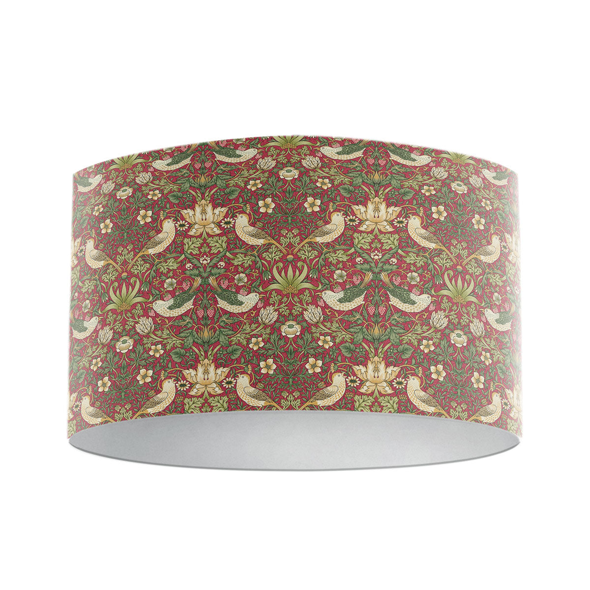 William Morris Strawberry Thief Crimson Drum Lampshade