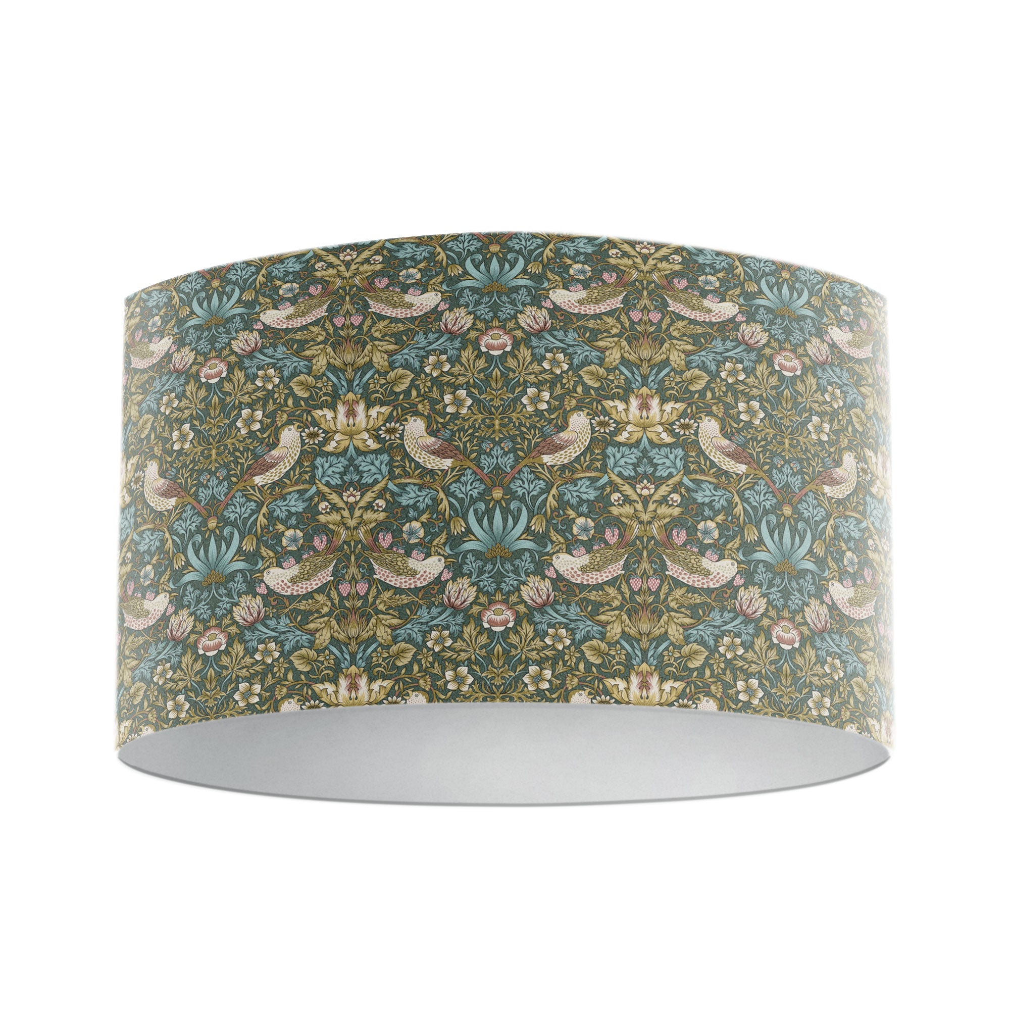 William Morris Strawberry Thief Teal Drum Lampshade