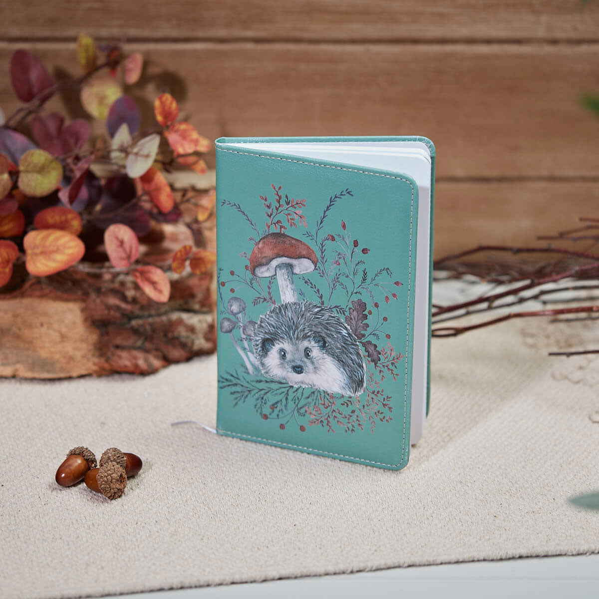 Woodland Hedgehog PU Rustic Note Book
