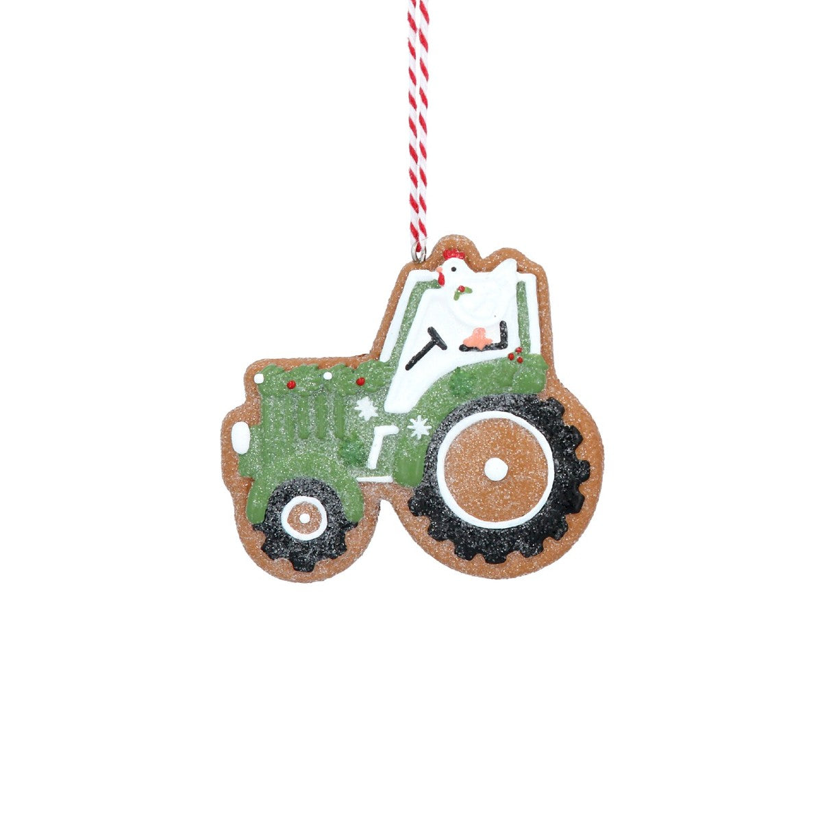 Gingerbread Tractor Resin Decoration