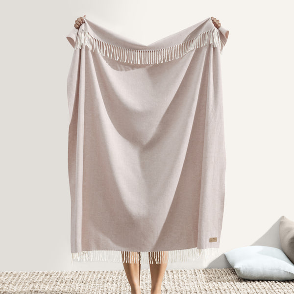 Rose Quartz Italian Herringbone Throw