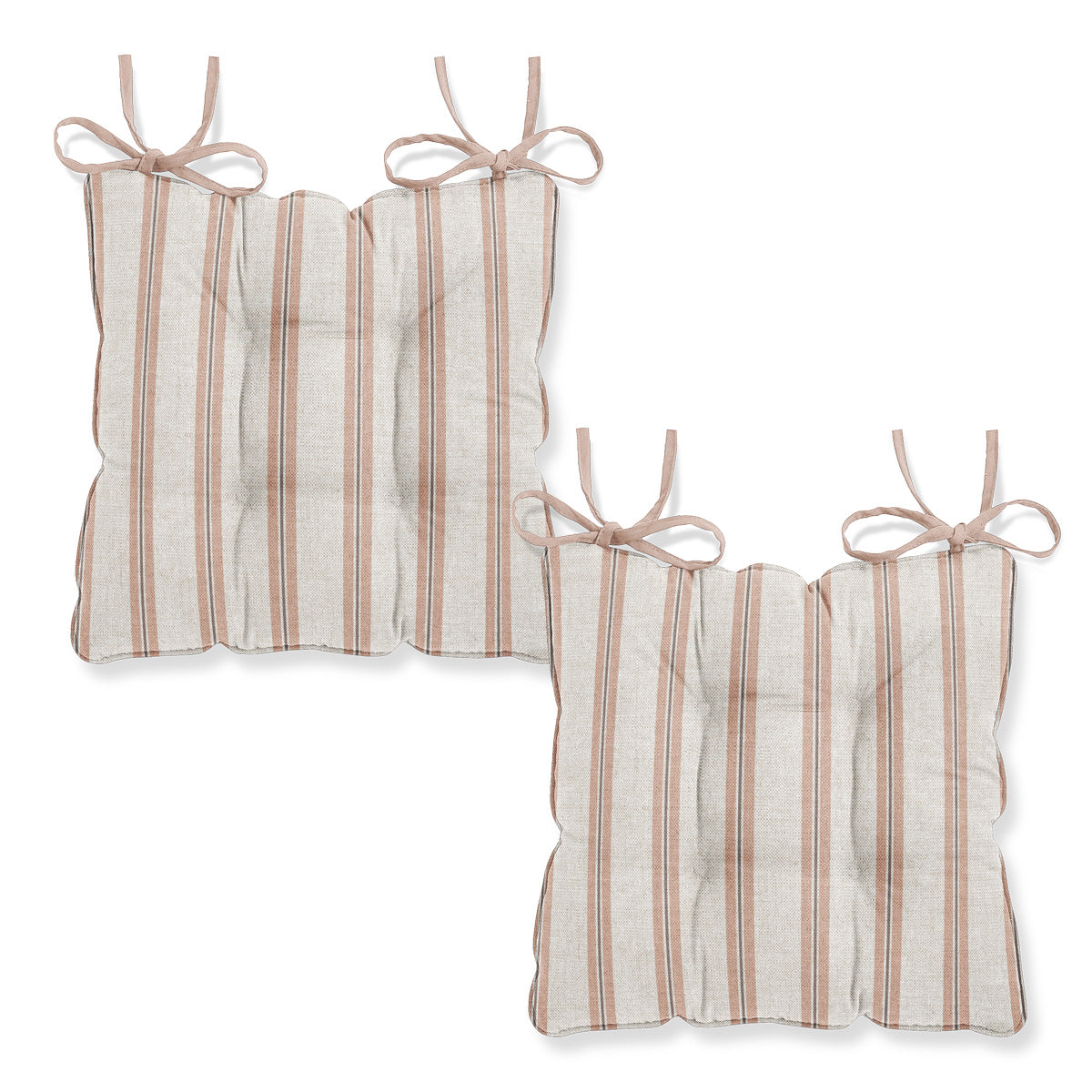 Winterfell Blush Ticking Stripe Chair Seat Pad