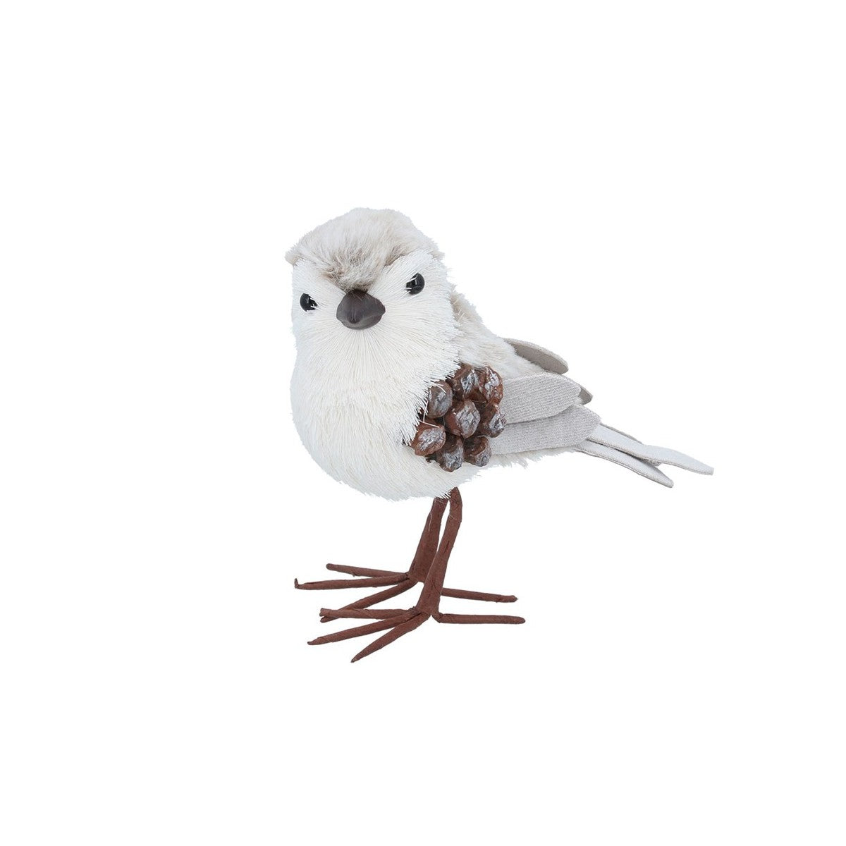 Large Natural White Fabric/Cone Bird Decorations