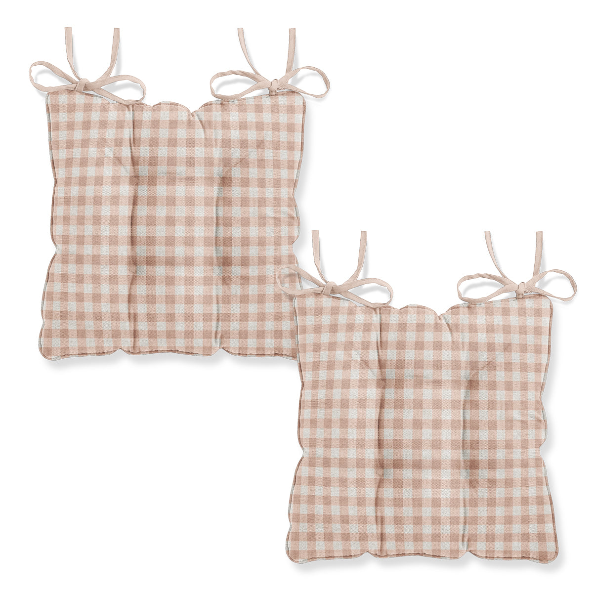 Hillcrest Blush Gingham Chair Seat Pad