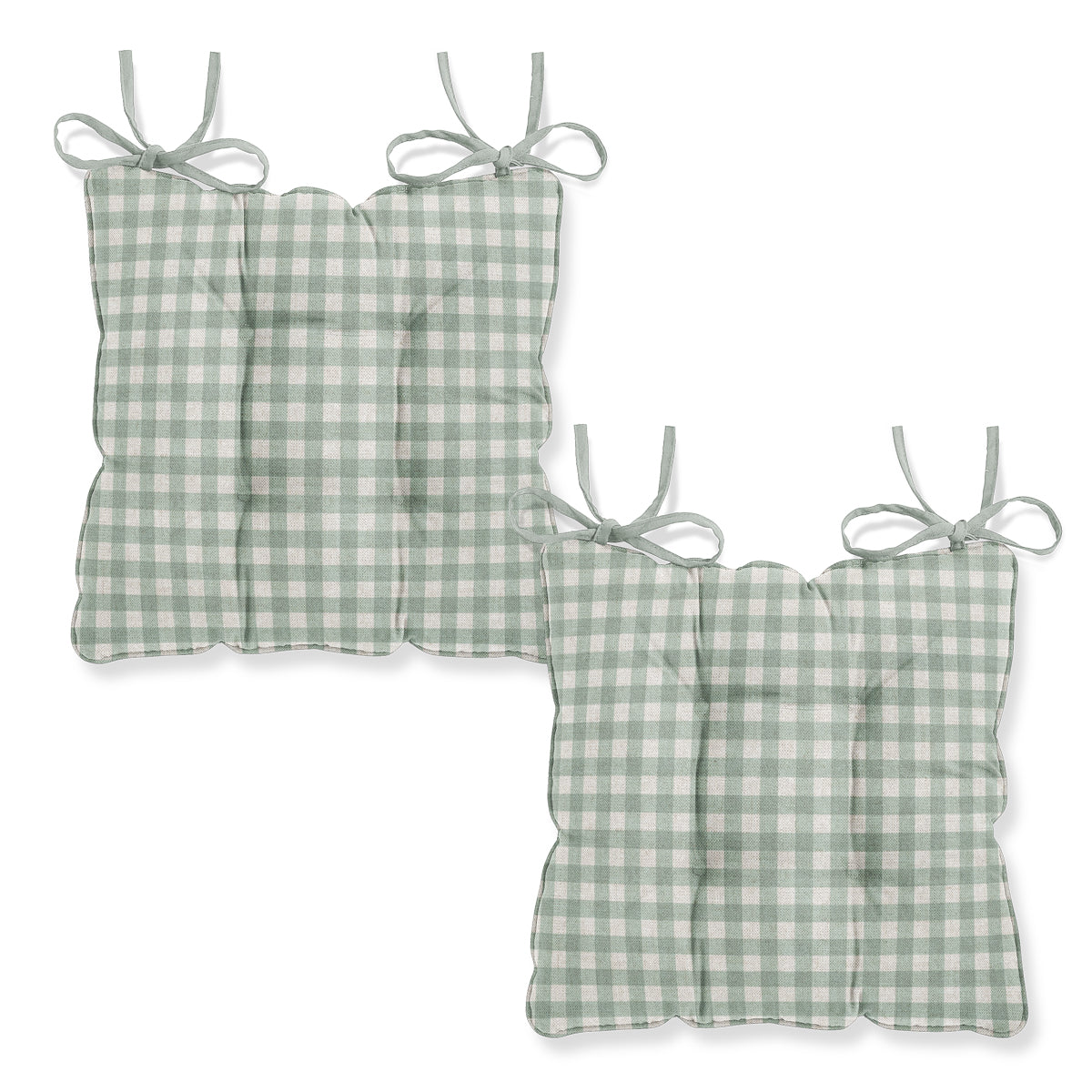 Hillcrest Duck Egg Gingham Chair Seat Pad