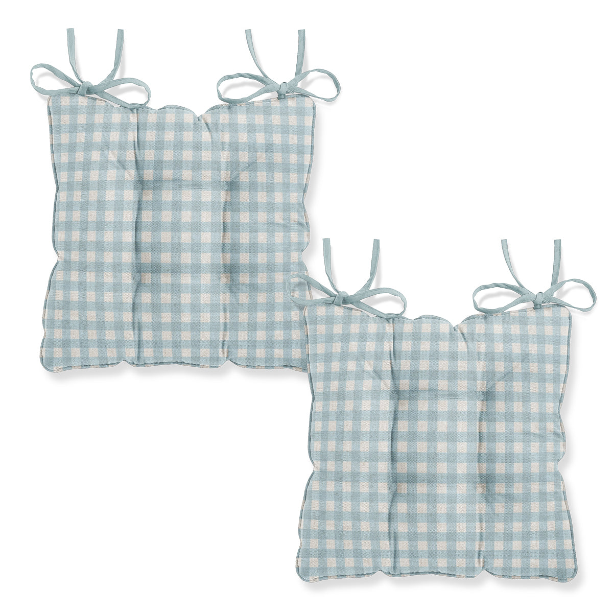 Hillcrest Skylight Blue Gingham Chair Seat Pad