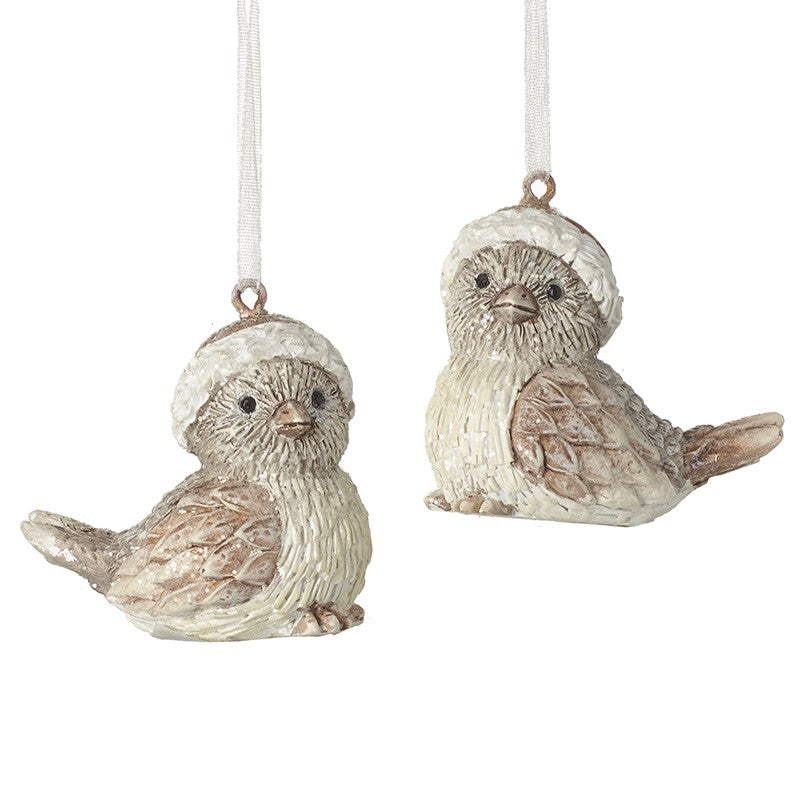 Resin Birds In Hats Hanger Mix