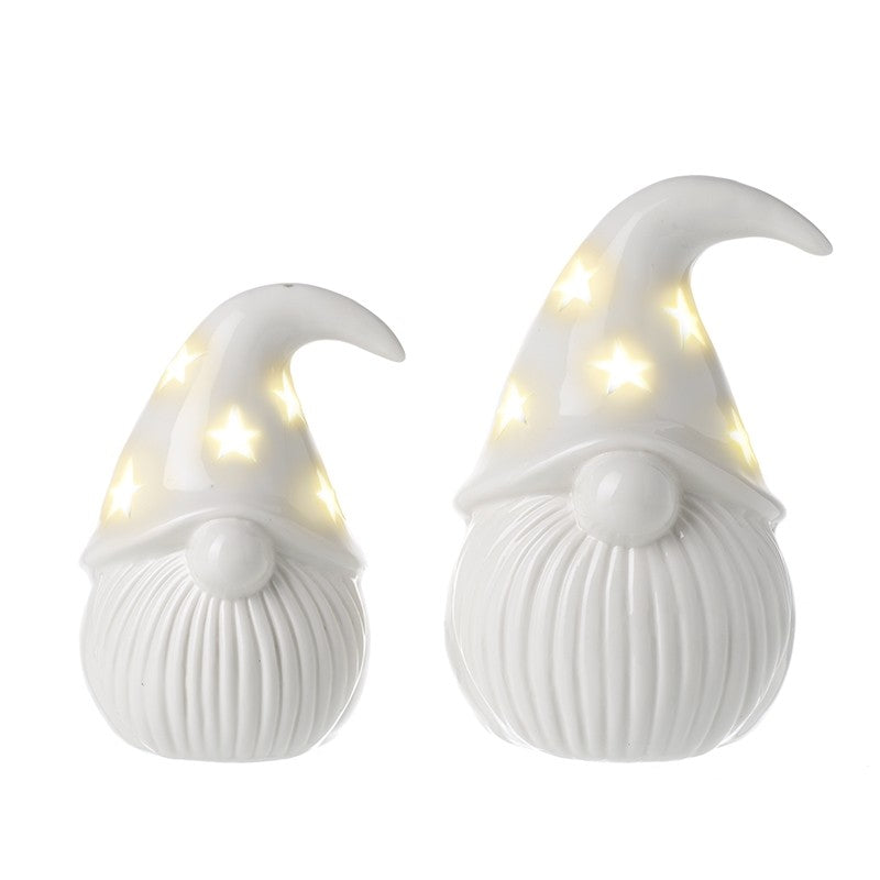 White Porcelain Gonk Light Up Hats Set