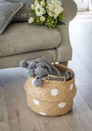 Seagrass White Spot Storage Basket