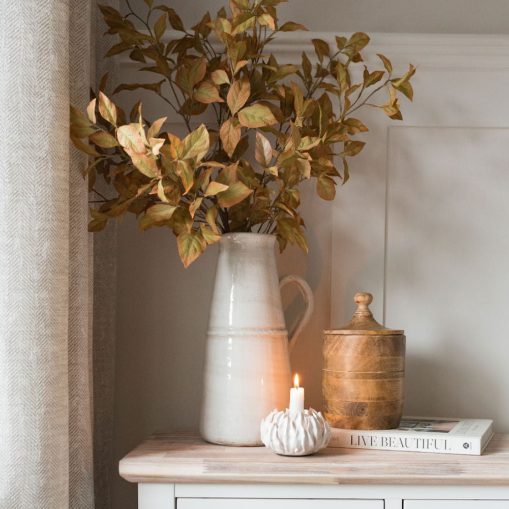 Cream Distressed Ceramic Jug