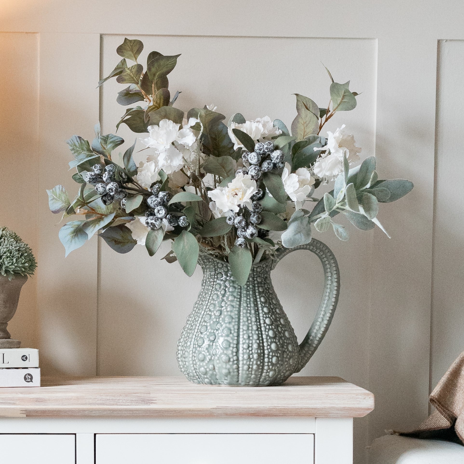 Teal Grey Urchin Jug