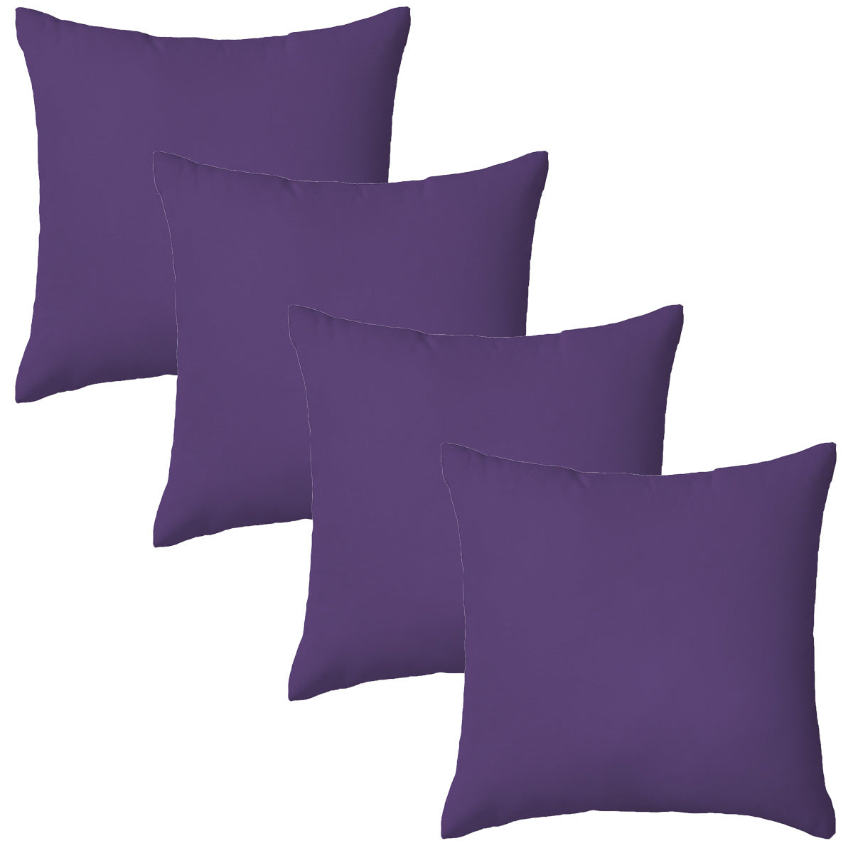 Set of 4 Premium Purple Garden Square Water Resistant Cushions