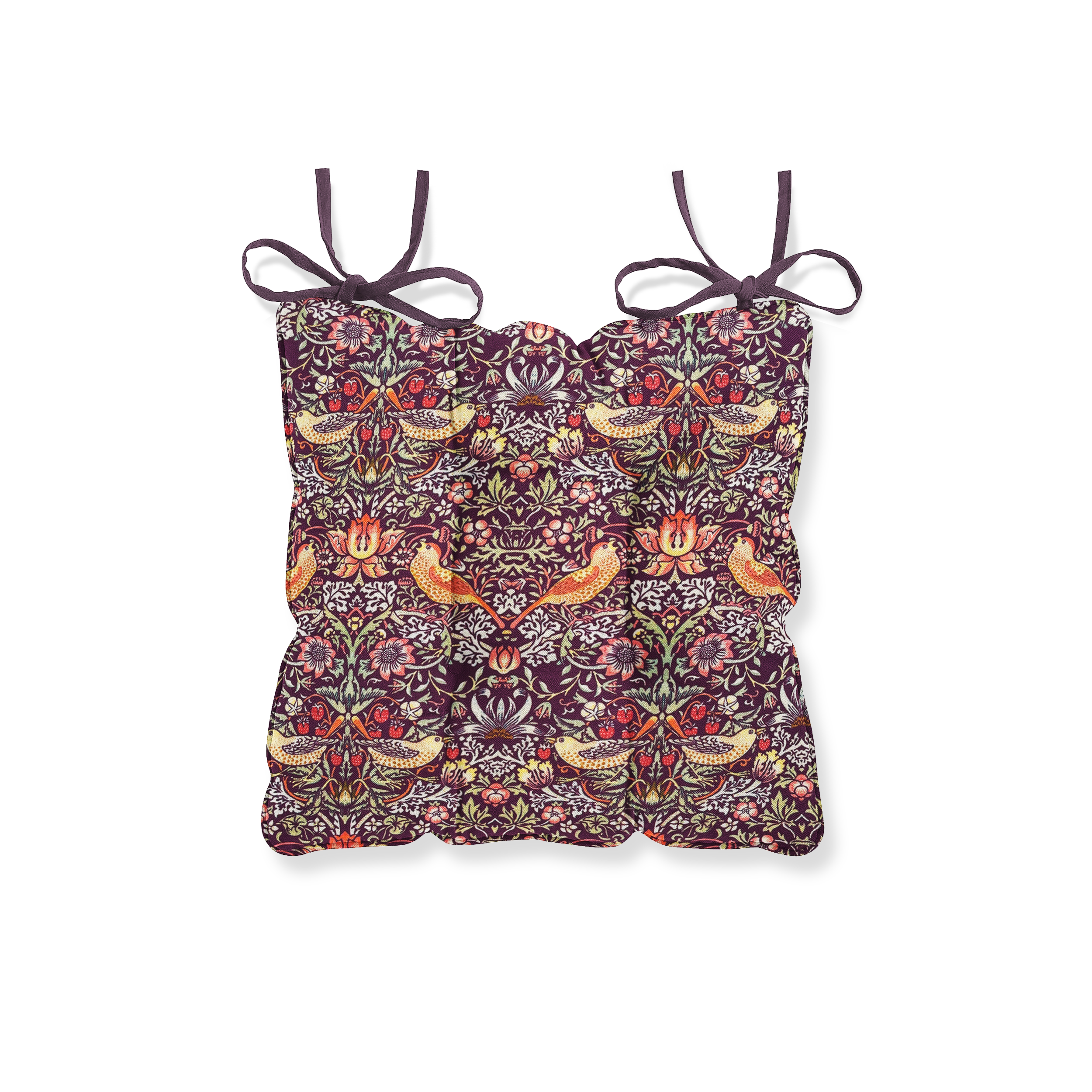 William Morris Strawberry Thief Damson Chair Seat Pad