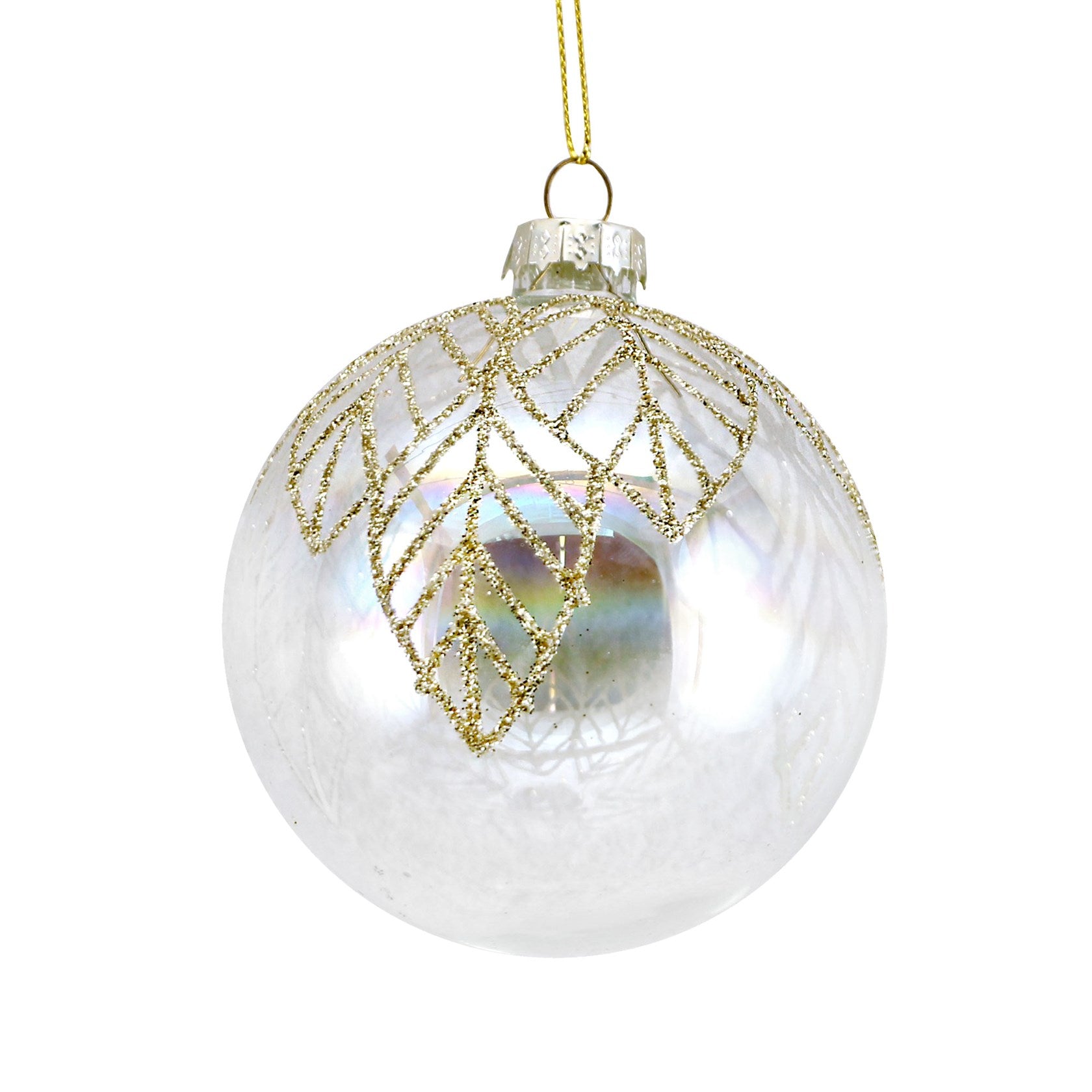 Soap Bubble & Mesh Leaf Christmas Bauble