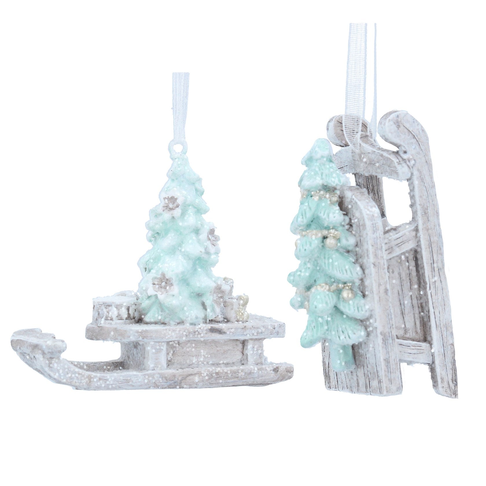 Grey & Green Sledge with Tree